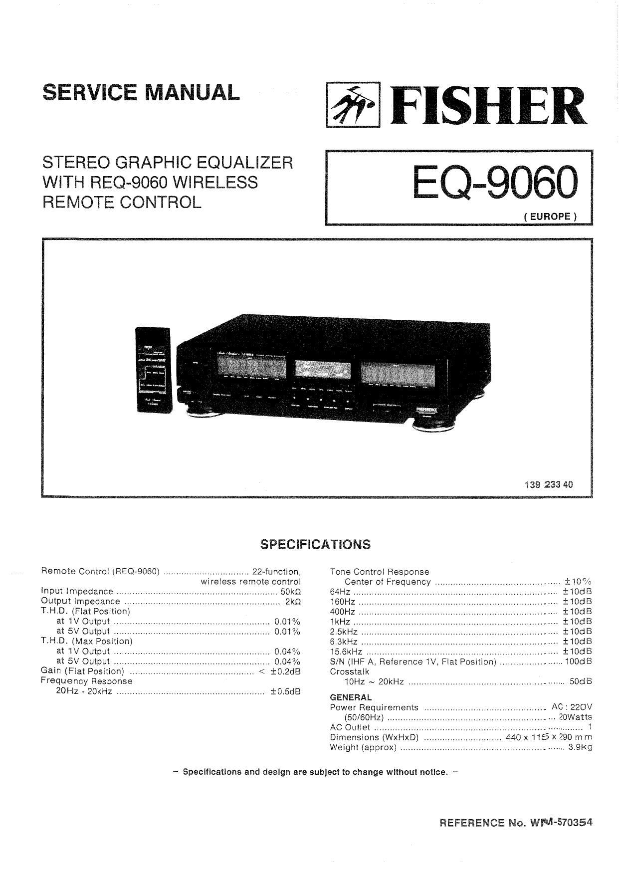 Fisher EQ 9060 Service Manual