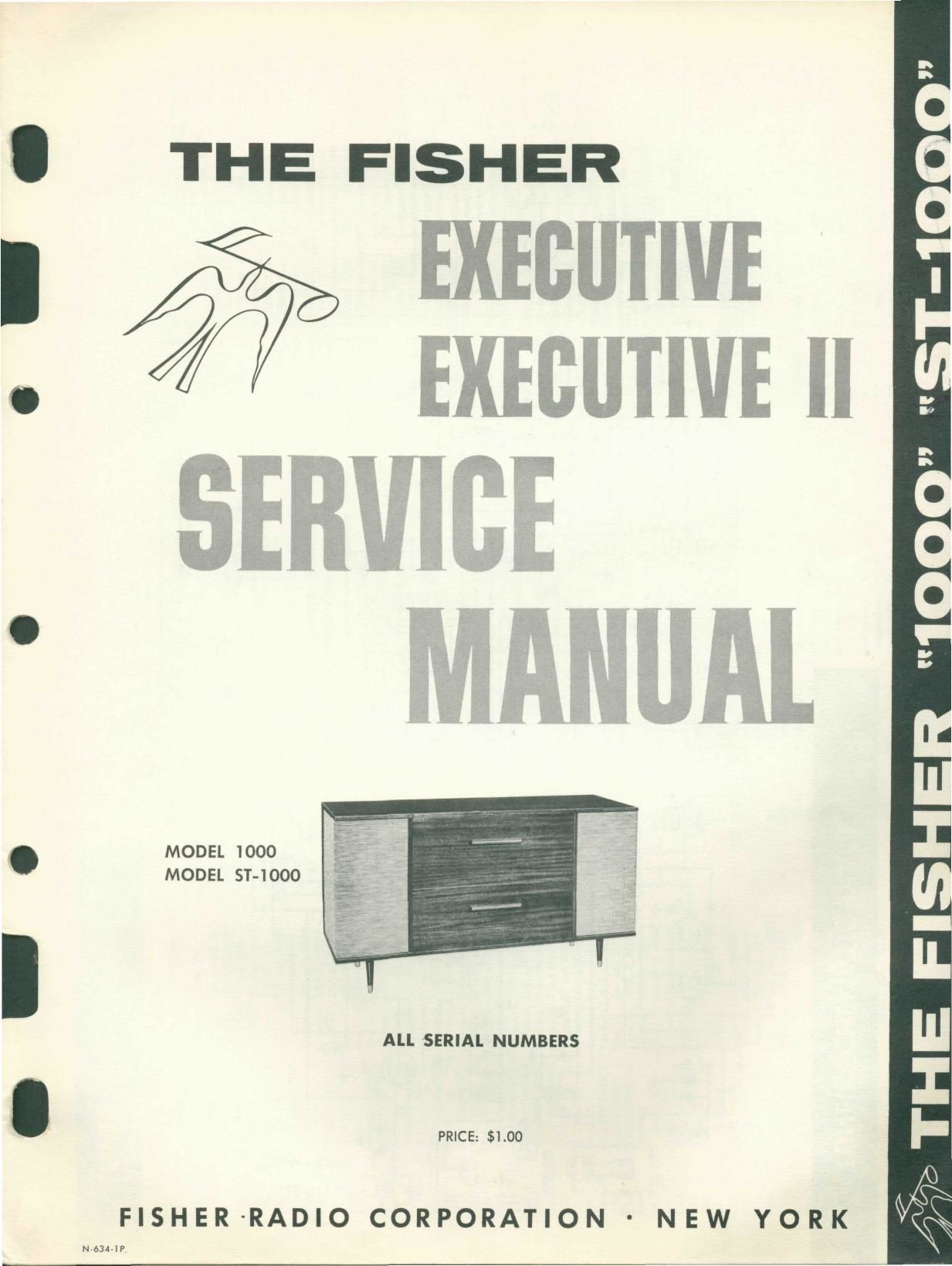 Fisher EXECUTIVE ST 1000 Service Manual