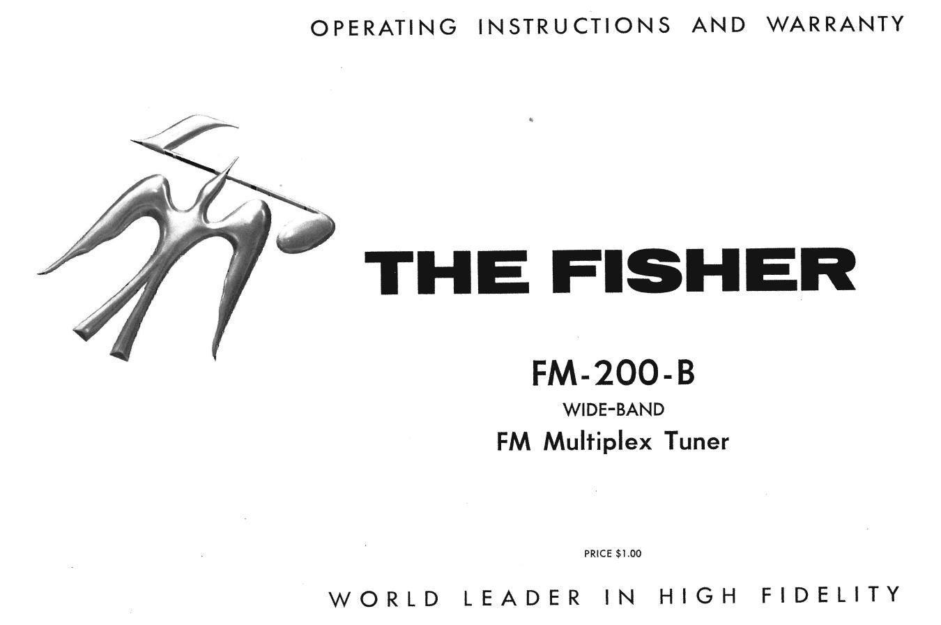 Fisher FM 200 B Owners Manual