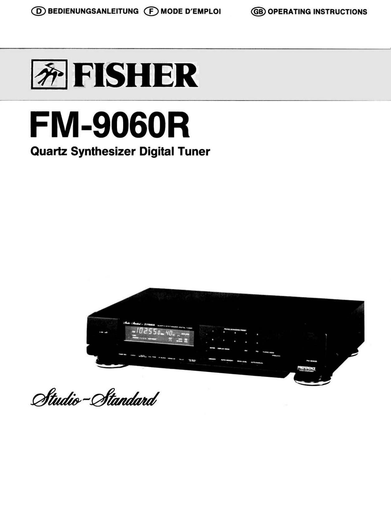 Fisher FM 9060 R Owners Manual