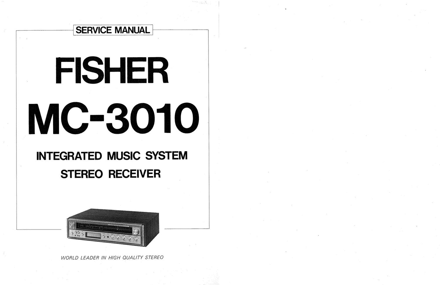 Fisher MC 3010 Service Manual