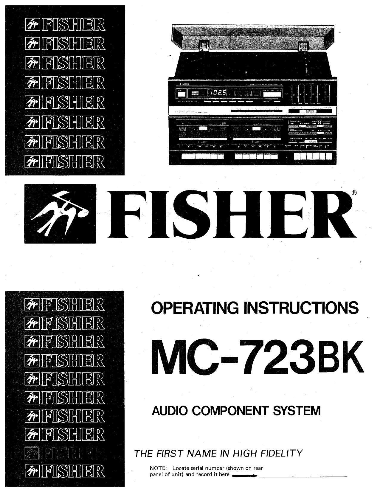 Fisher MC 723 BK Owners Manual