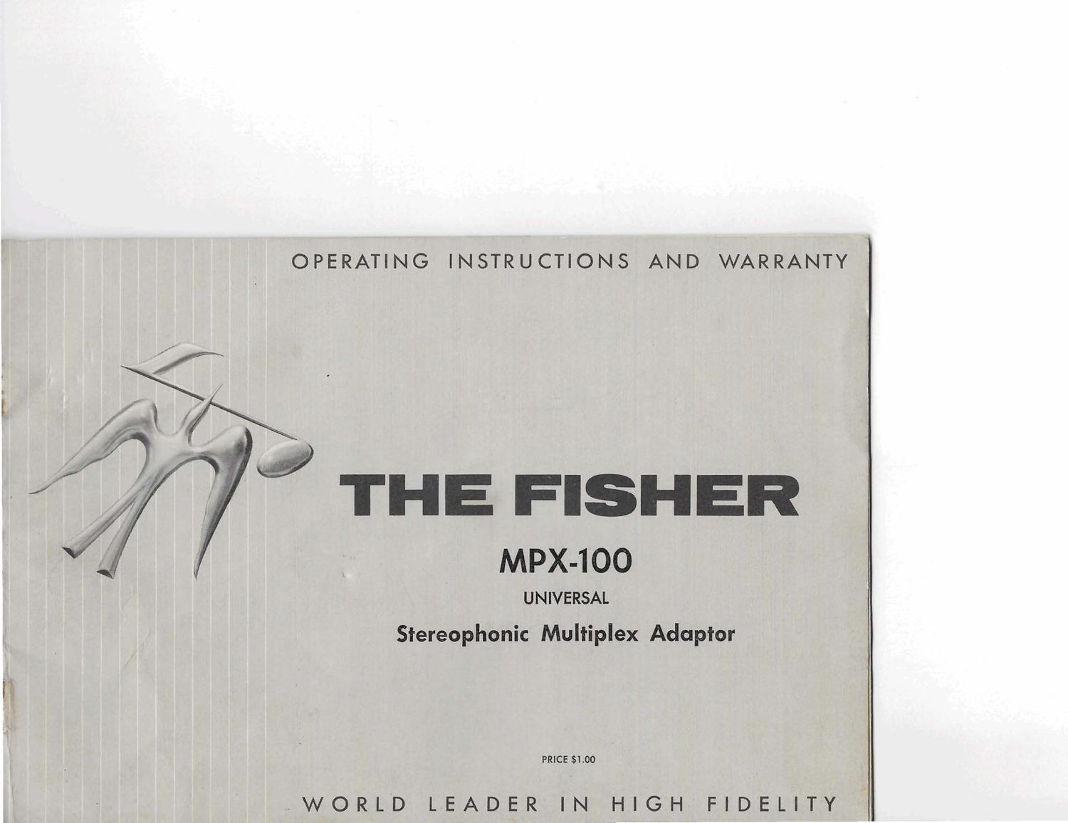 Fisher MPX 100 Owners Manual