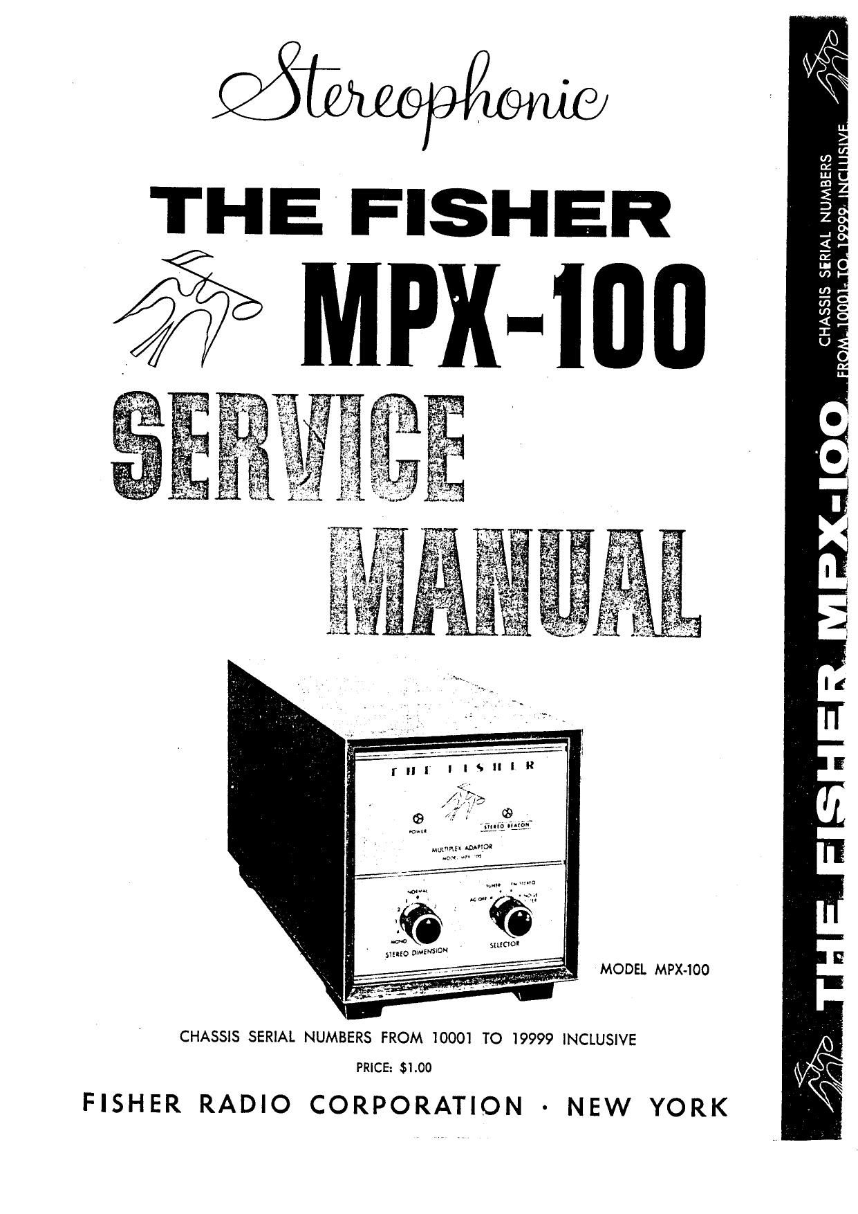 Fisher MPX 100 Service Manual 10001 19999