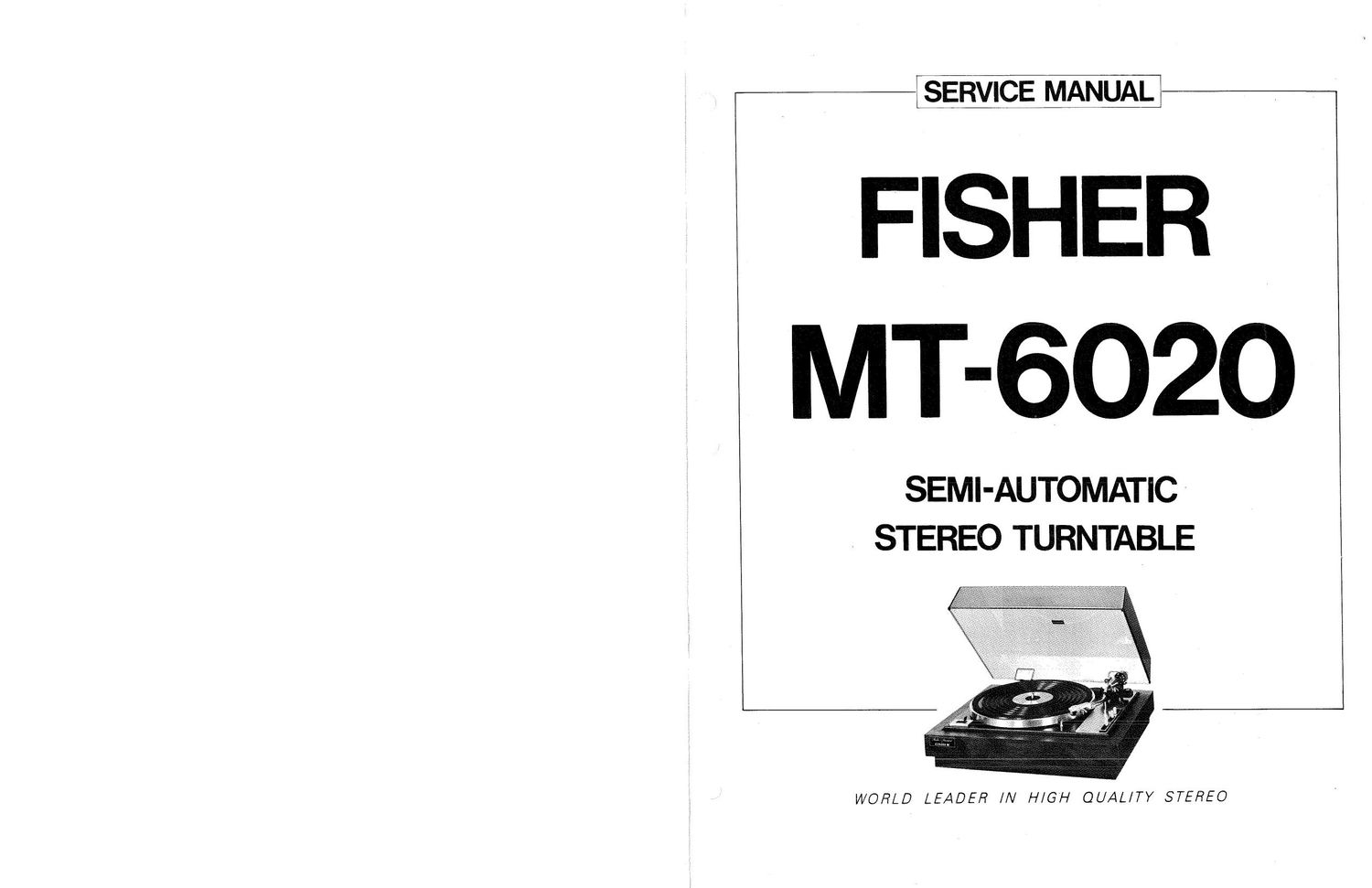 Fisher MT 6020 Service Manual
