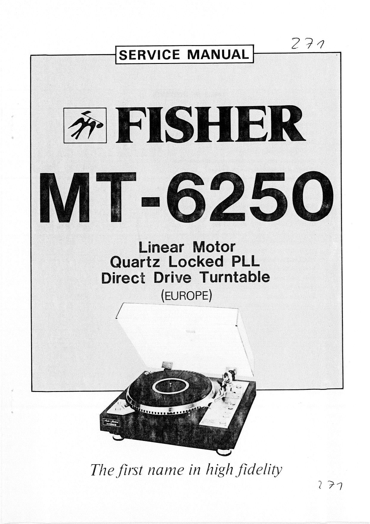 Fisher MT 6250 Service Manual