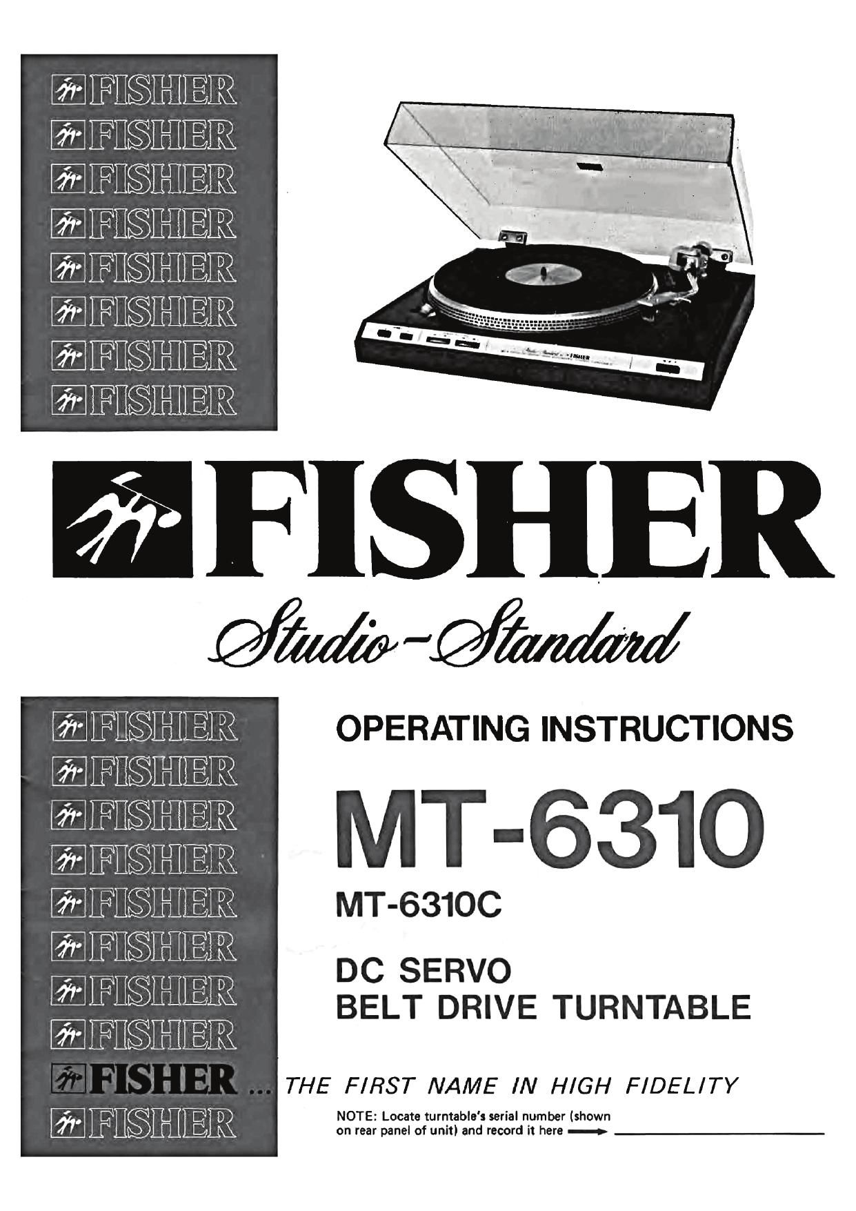 Fisher MT 6310 Owners Manual