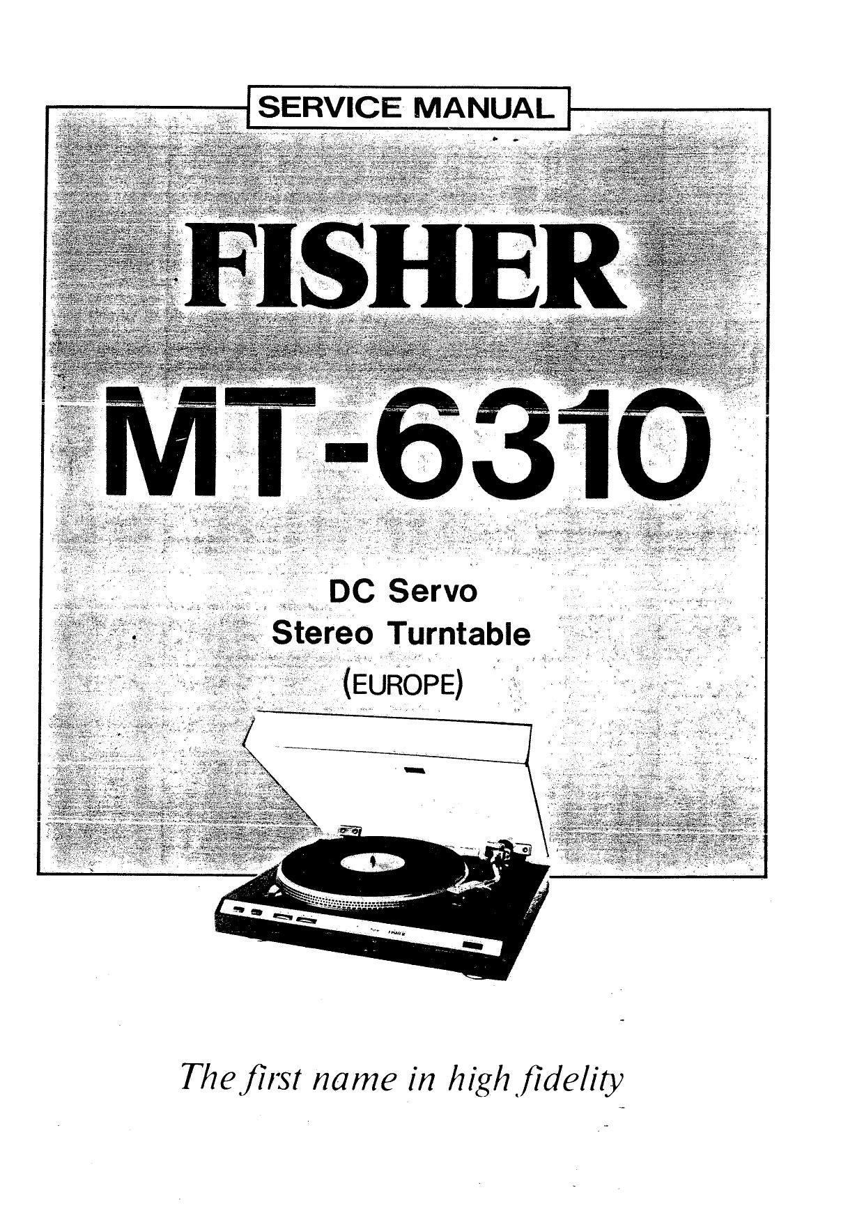 Fisher MT 6310 Service Manual