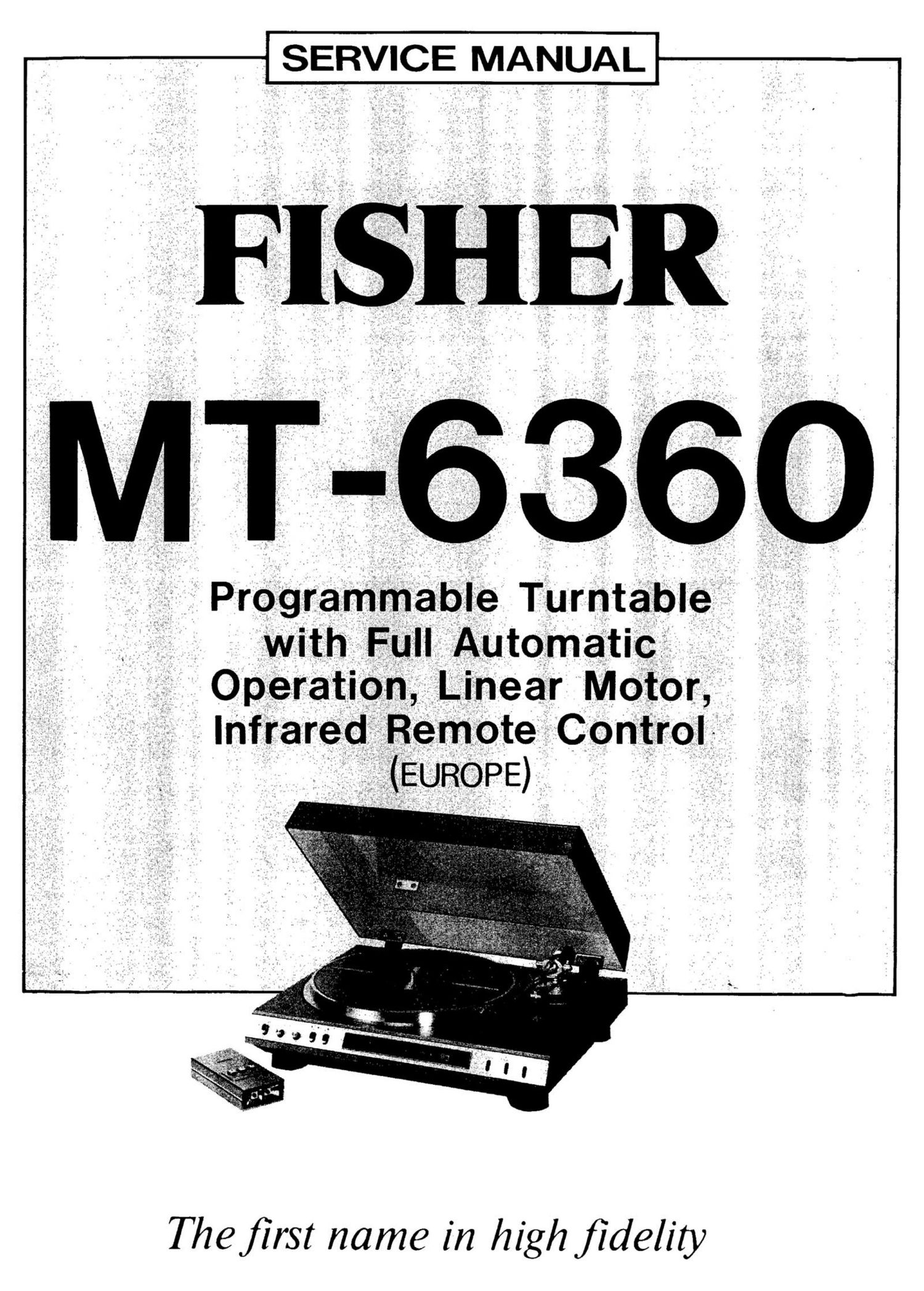 Fisher MT 6360 Service Manual