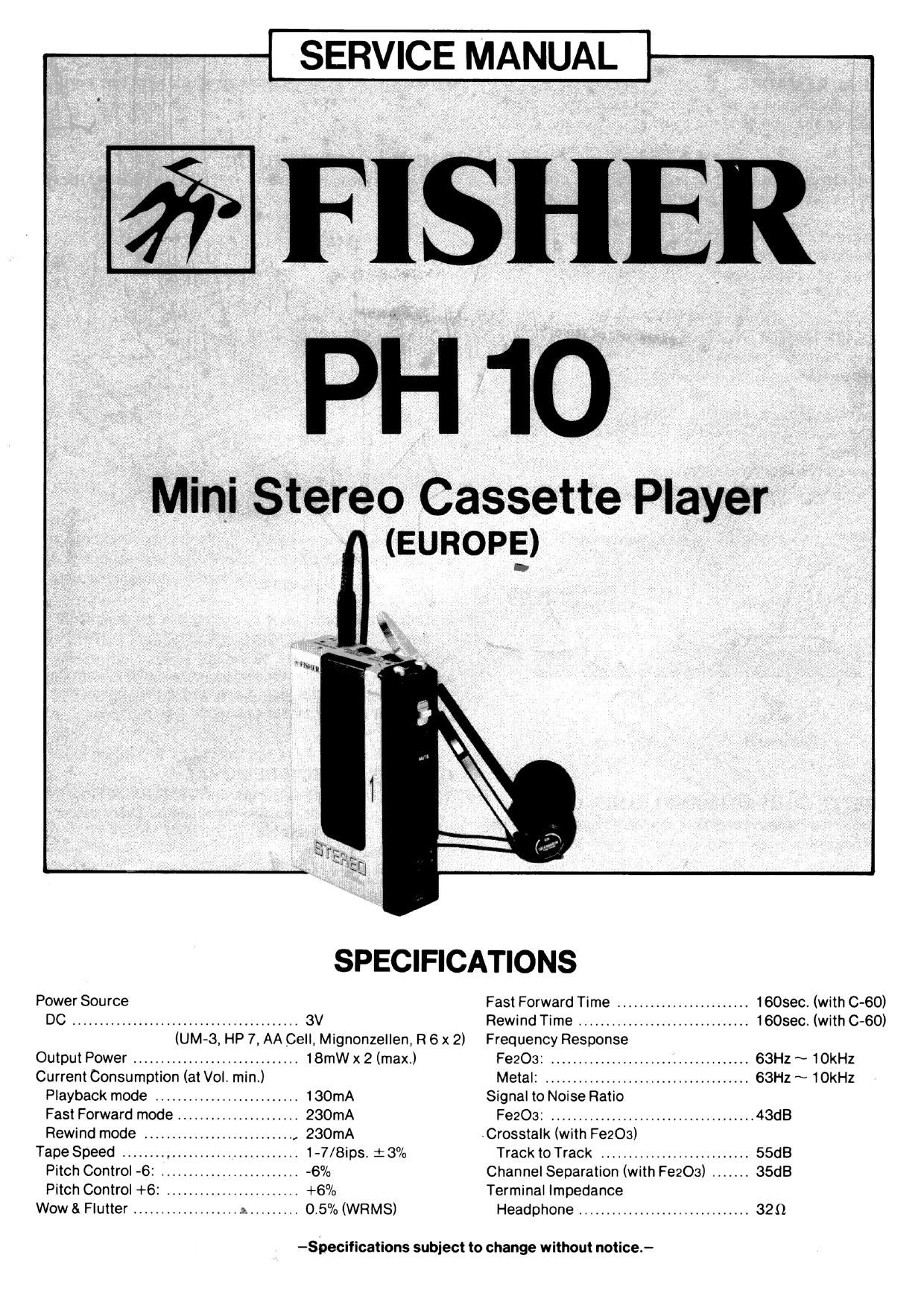 Fisher PH 10 Service Manual