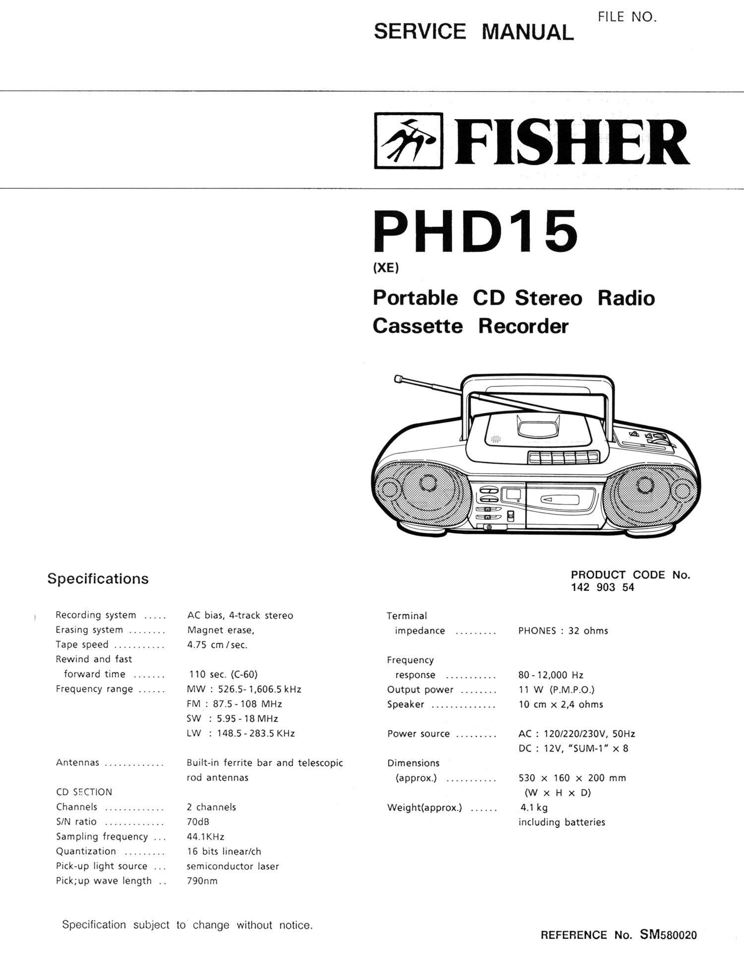 Fisher PHD 15 Schematic