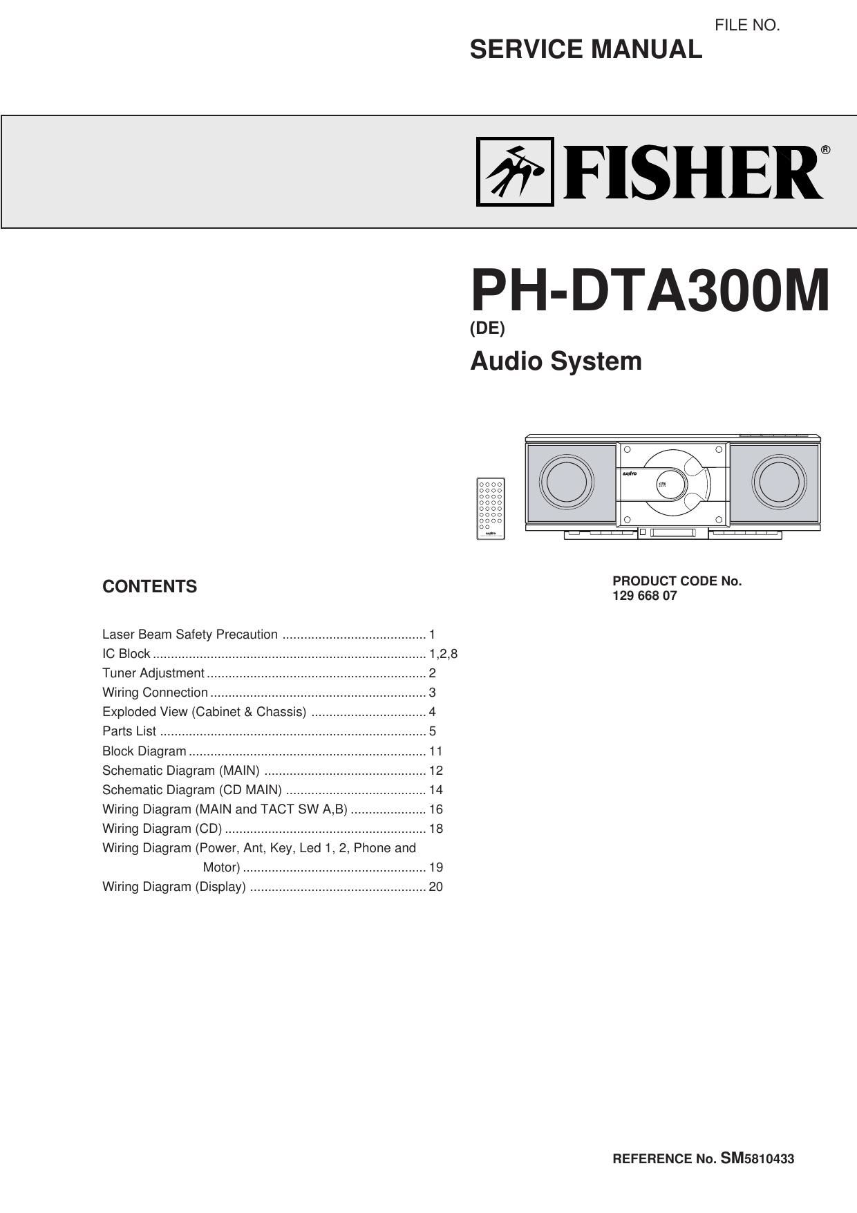 Fisher PHDTA 300 M Service Manual