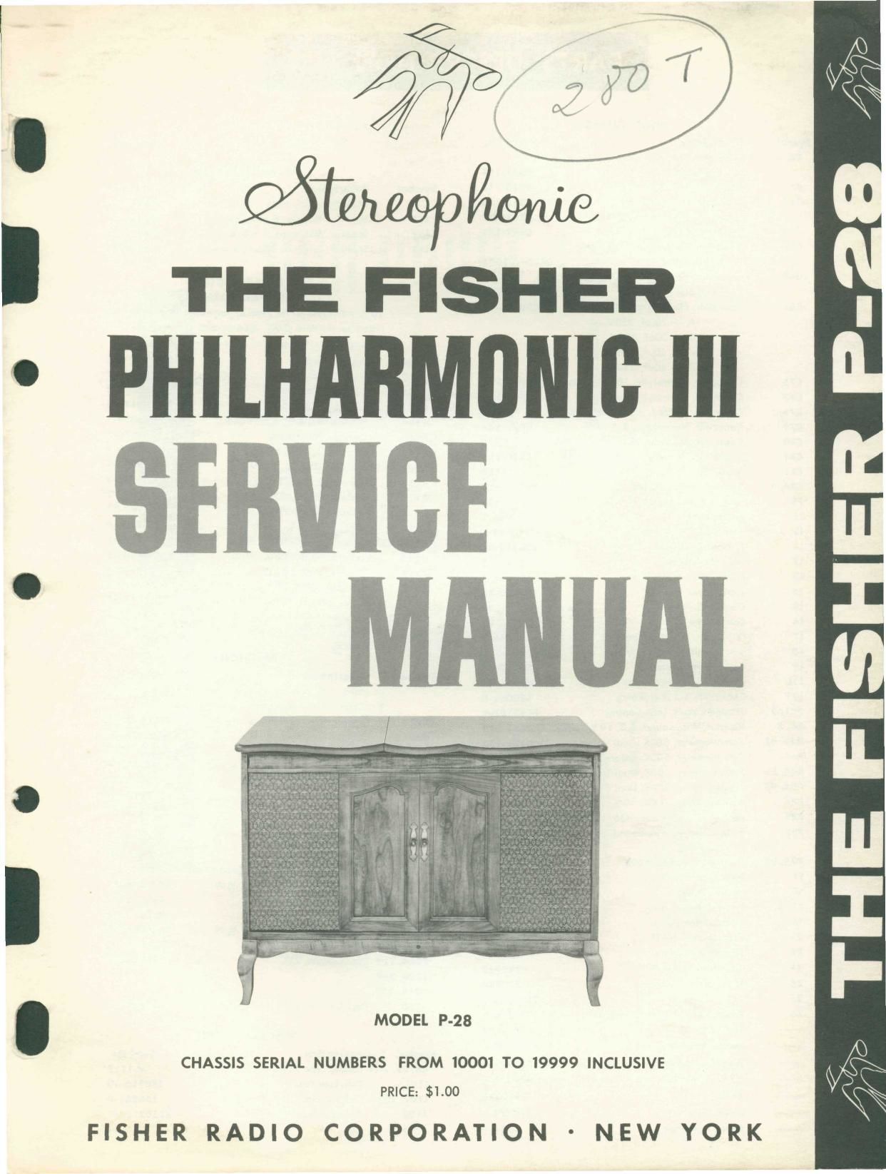 Fisher PHILHARMONIC 3 P 28 Service Manual