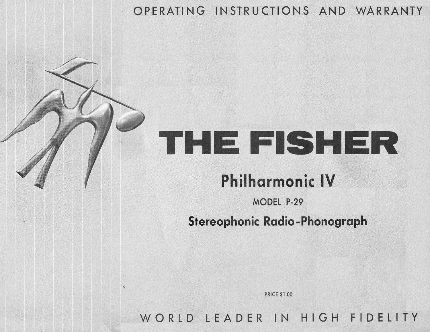 Fisher PHILHARMONIC 4 P 29 Owners Manual