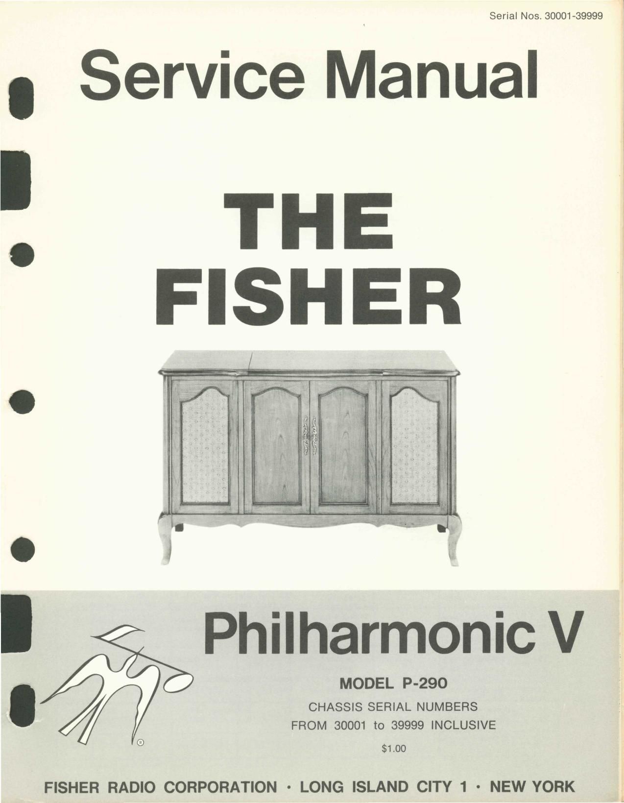 Fisher PHILHARMONIC 5 P 290 Service Manual