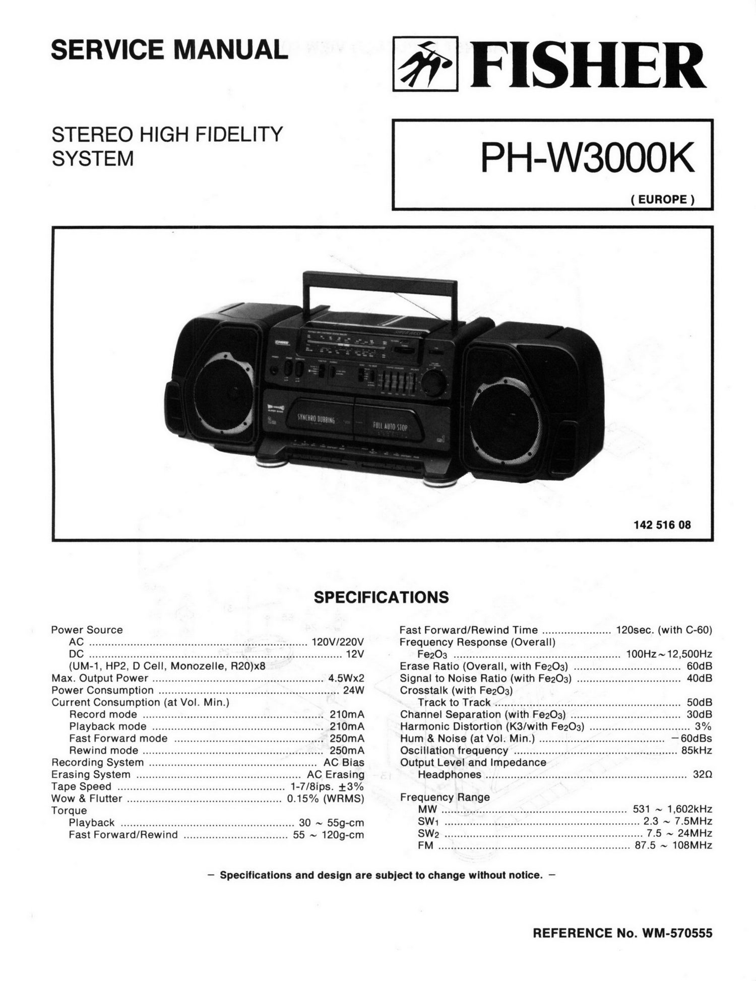 Fisher PHW 3000 K Schematic