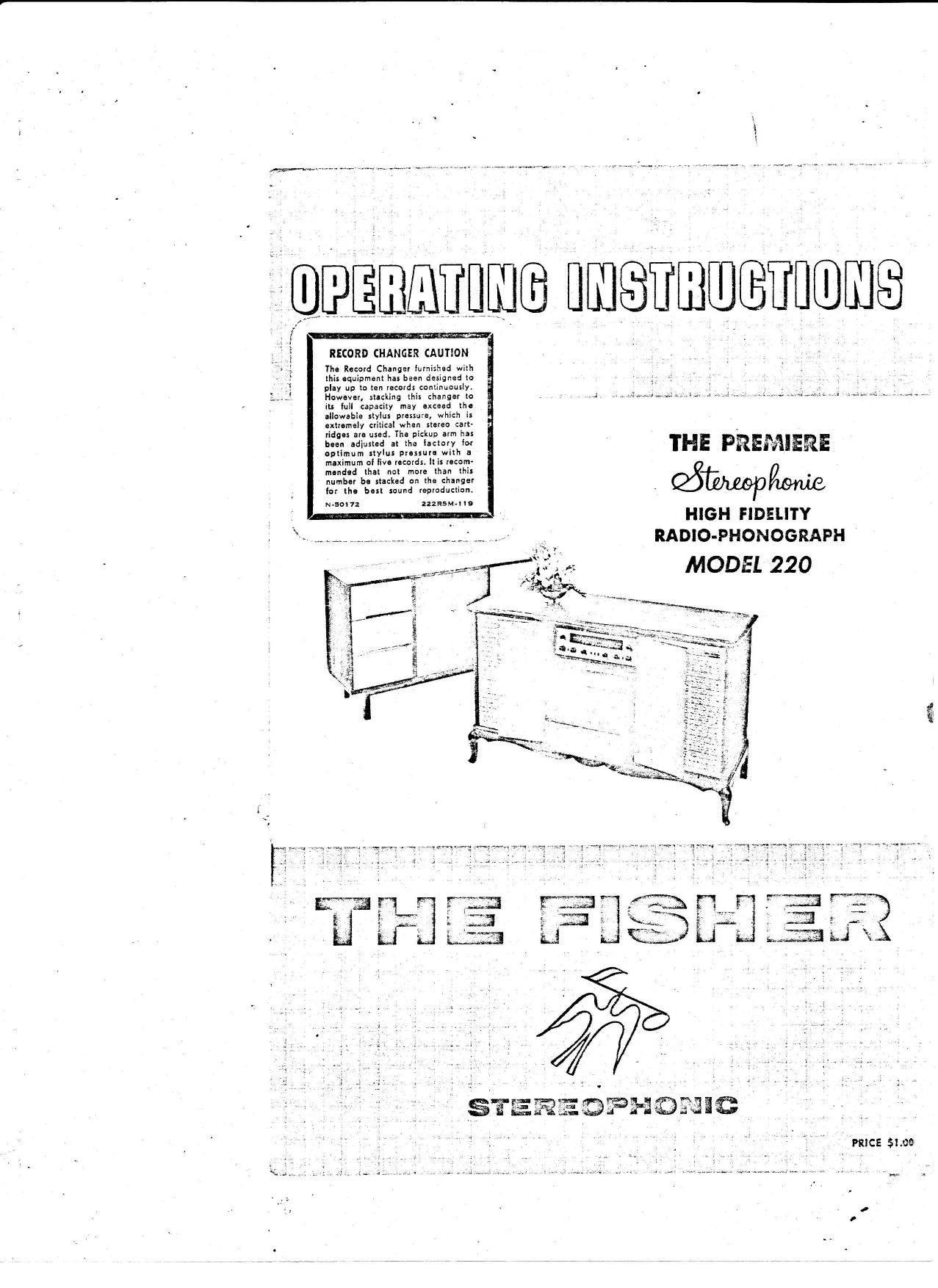 Fisher PREMIERE 220 Owners Manual