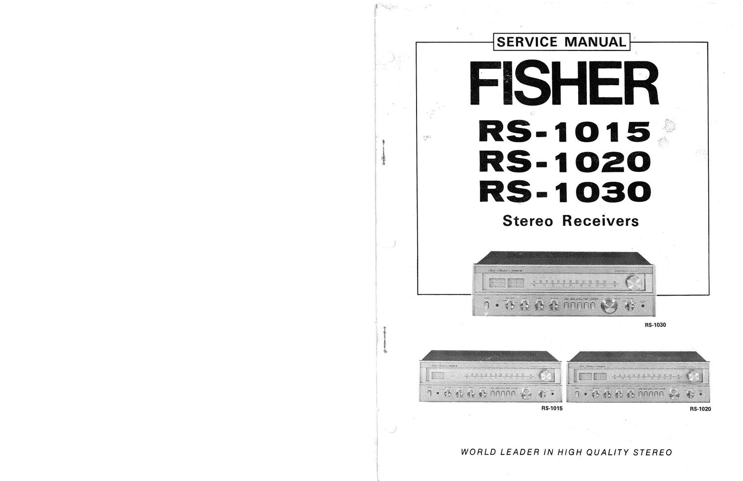 Fisher RS 1015 Service Manual