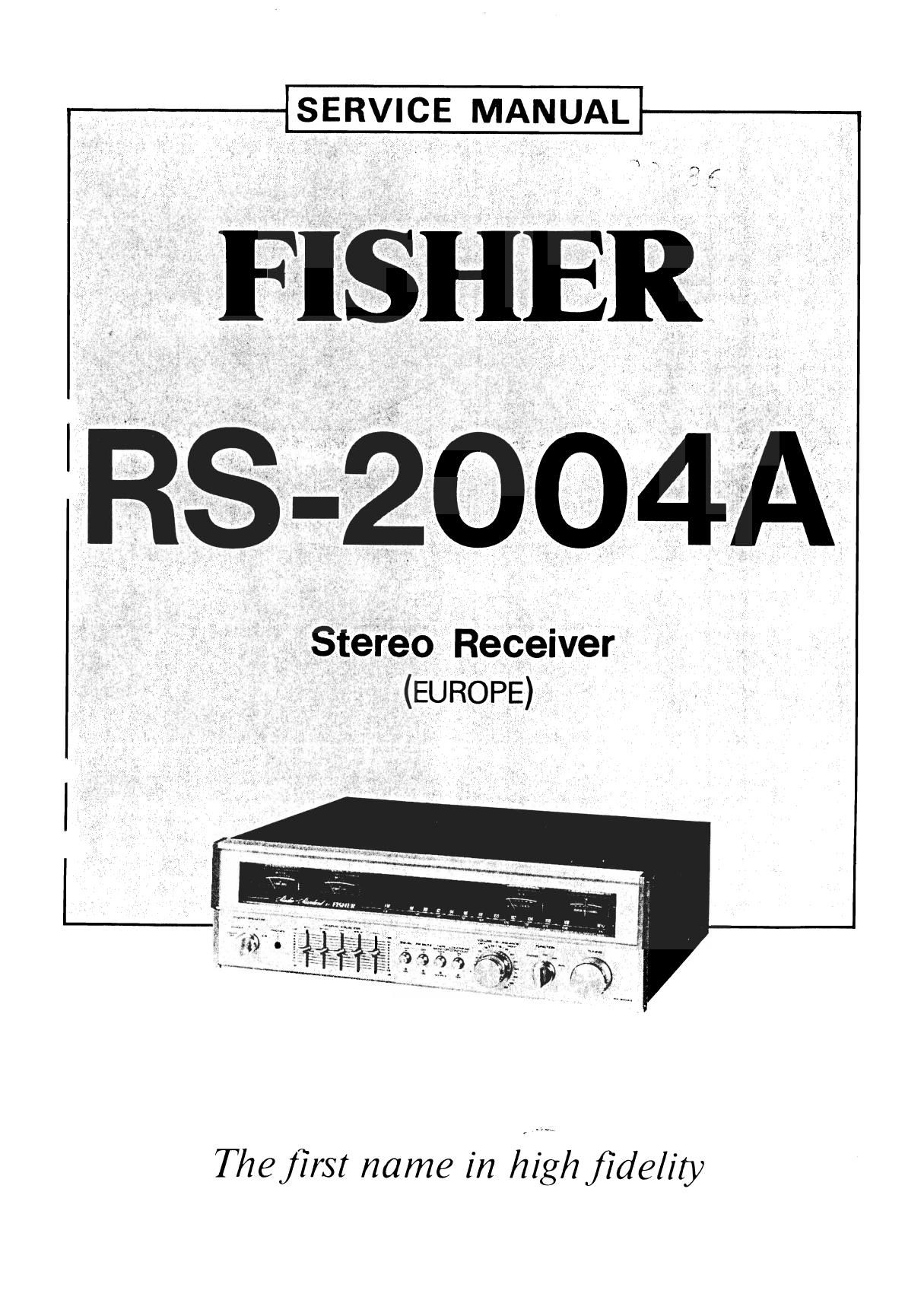 Fisher RS 2004 A Service Manual