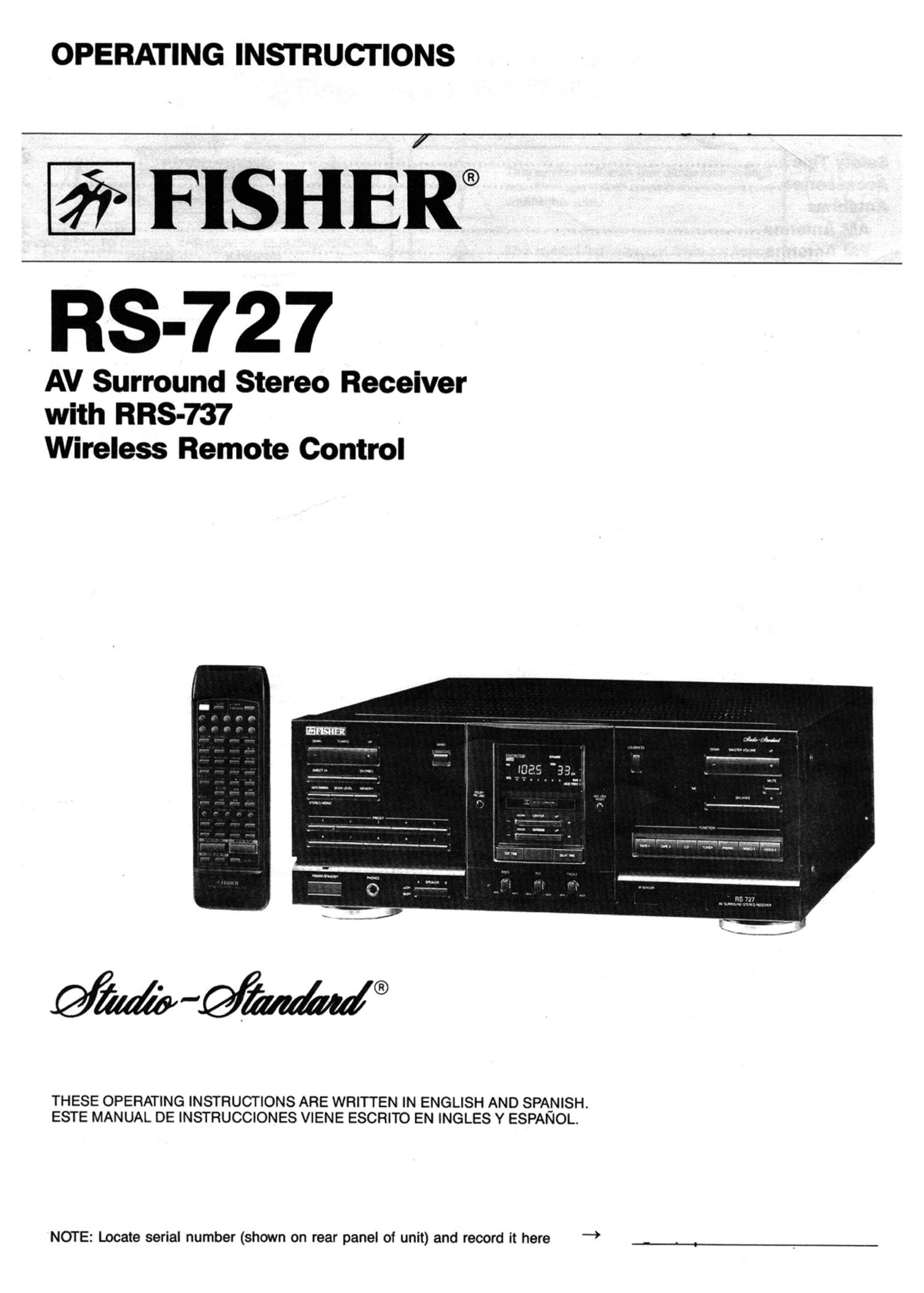 Fisher RS 727 Owners Manual