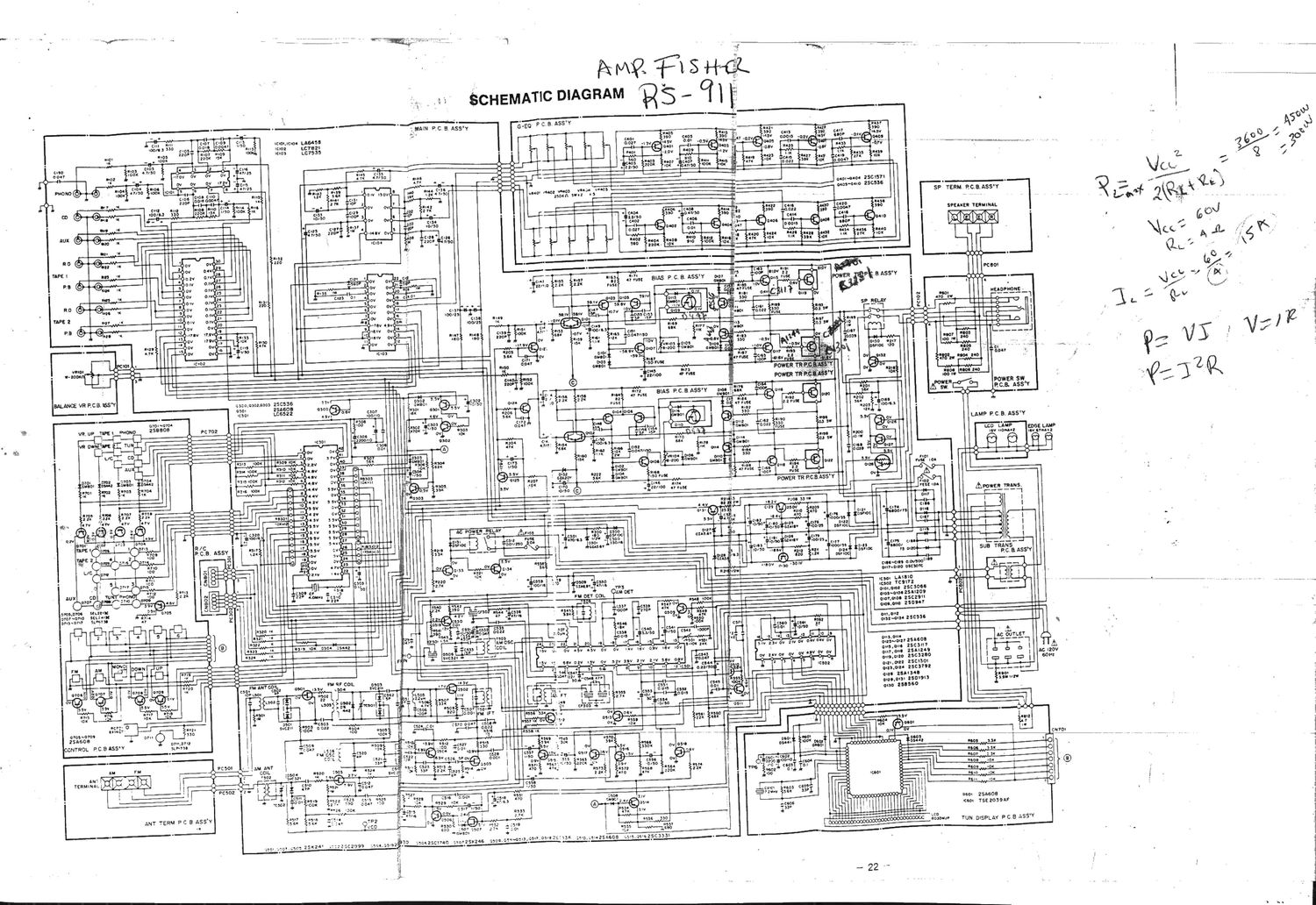 Fisher RS 911 Schematic