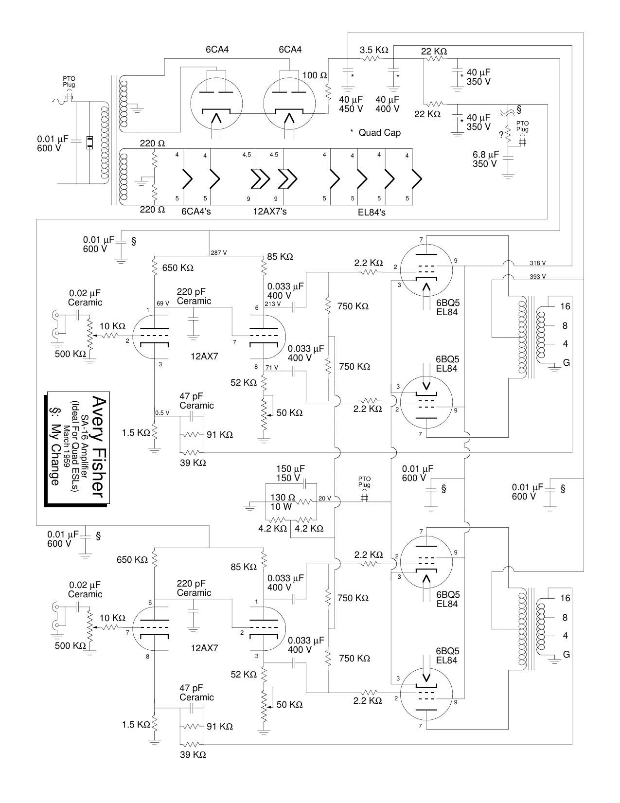 Fisher SA 16 Schematic