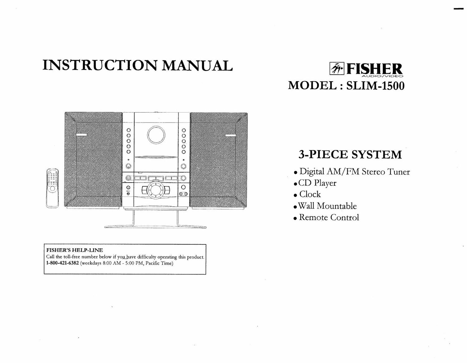 Fisher SLIM 1500 Owners Manual