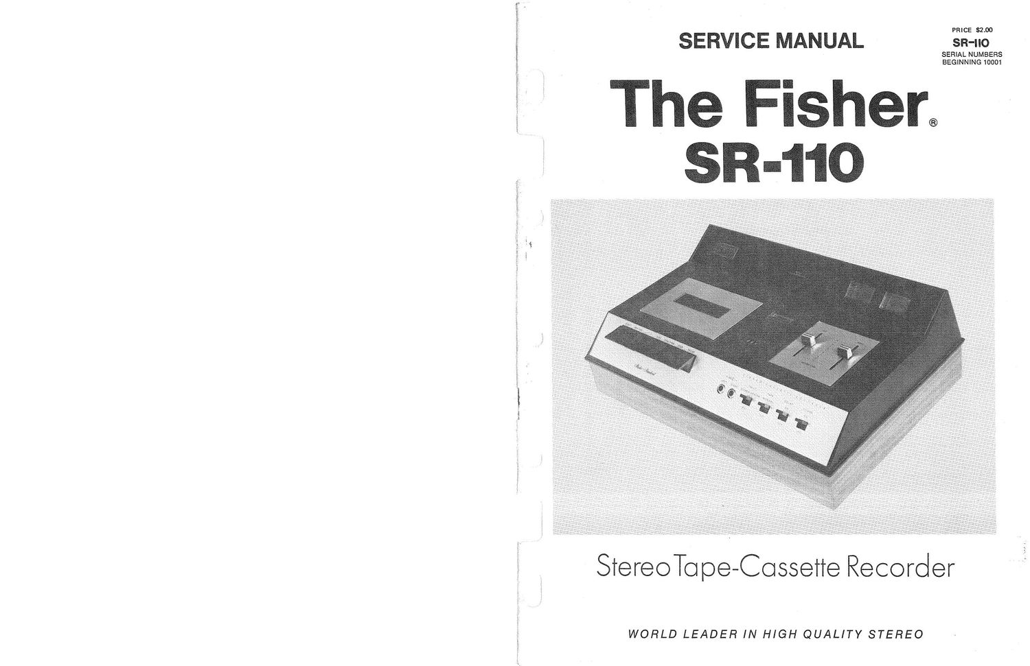 Fisher SR 110 Service Manual