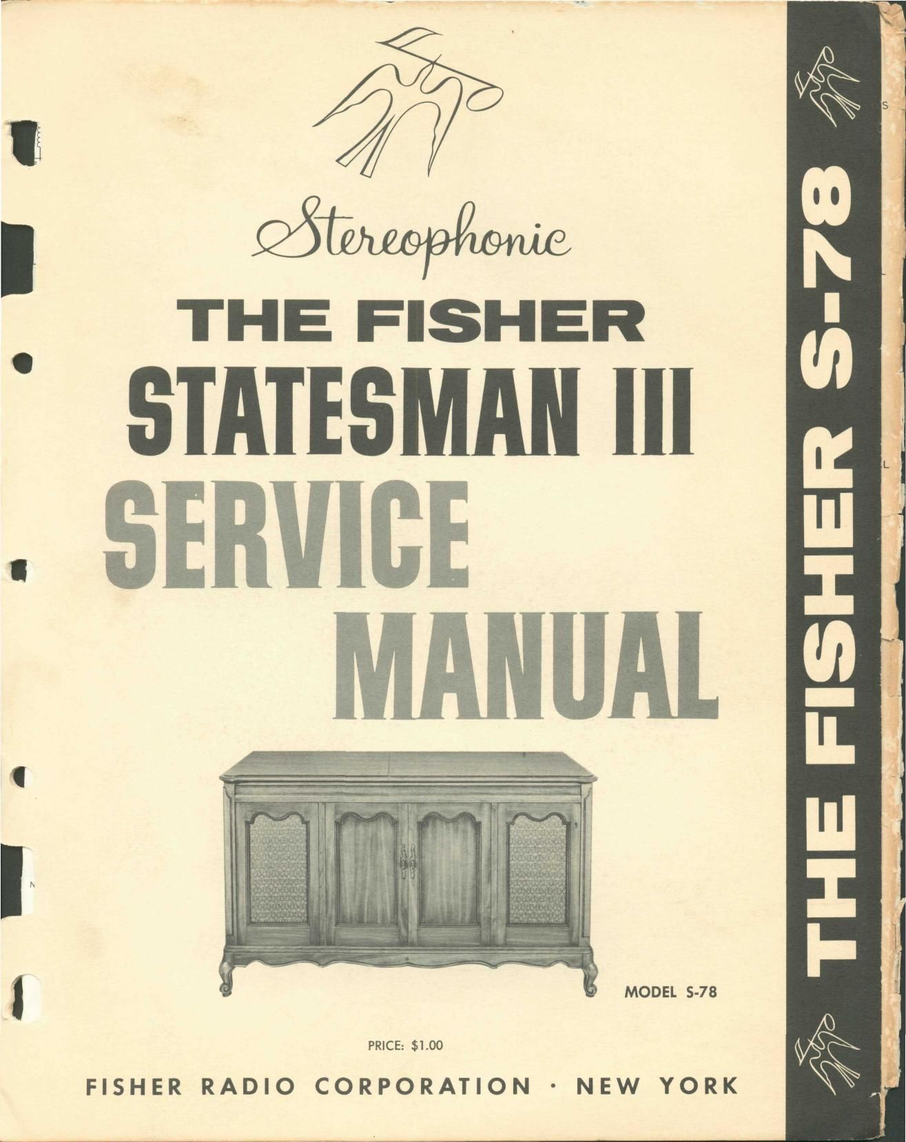 Fisher STATESMAN 3 S 78 Service Manual