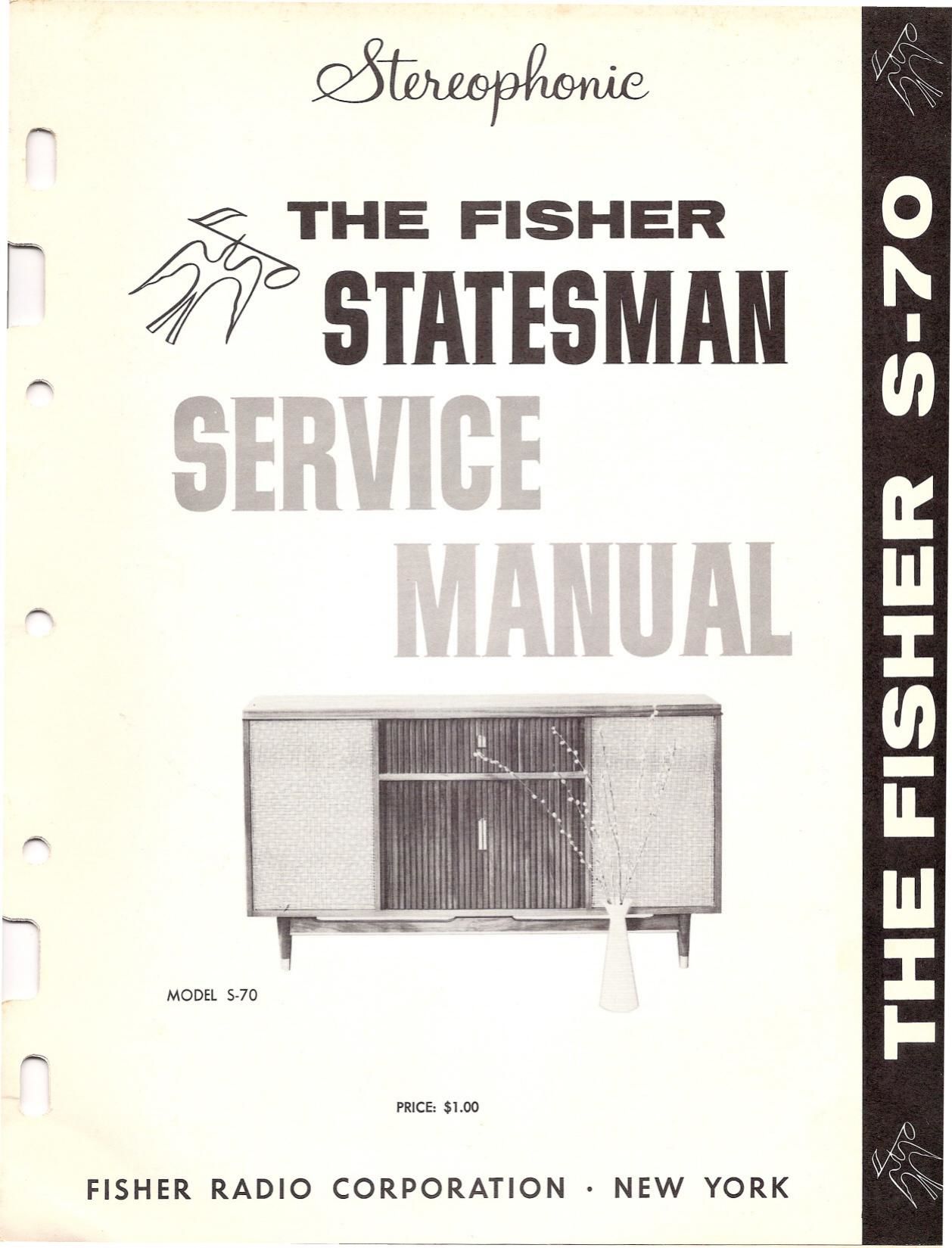 Fisher STATESMAN S 70 Service Manual