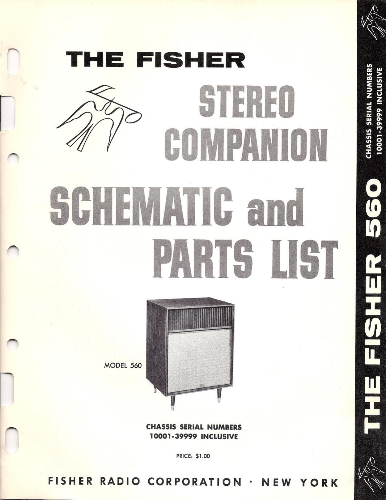 Fisher STEREO COMPANION 560 Service Manual