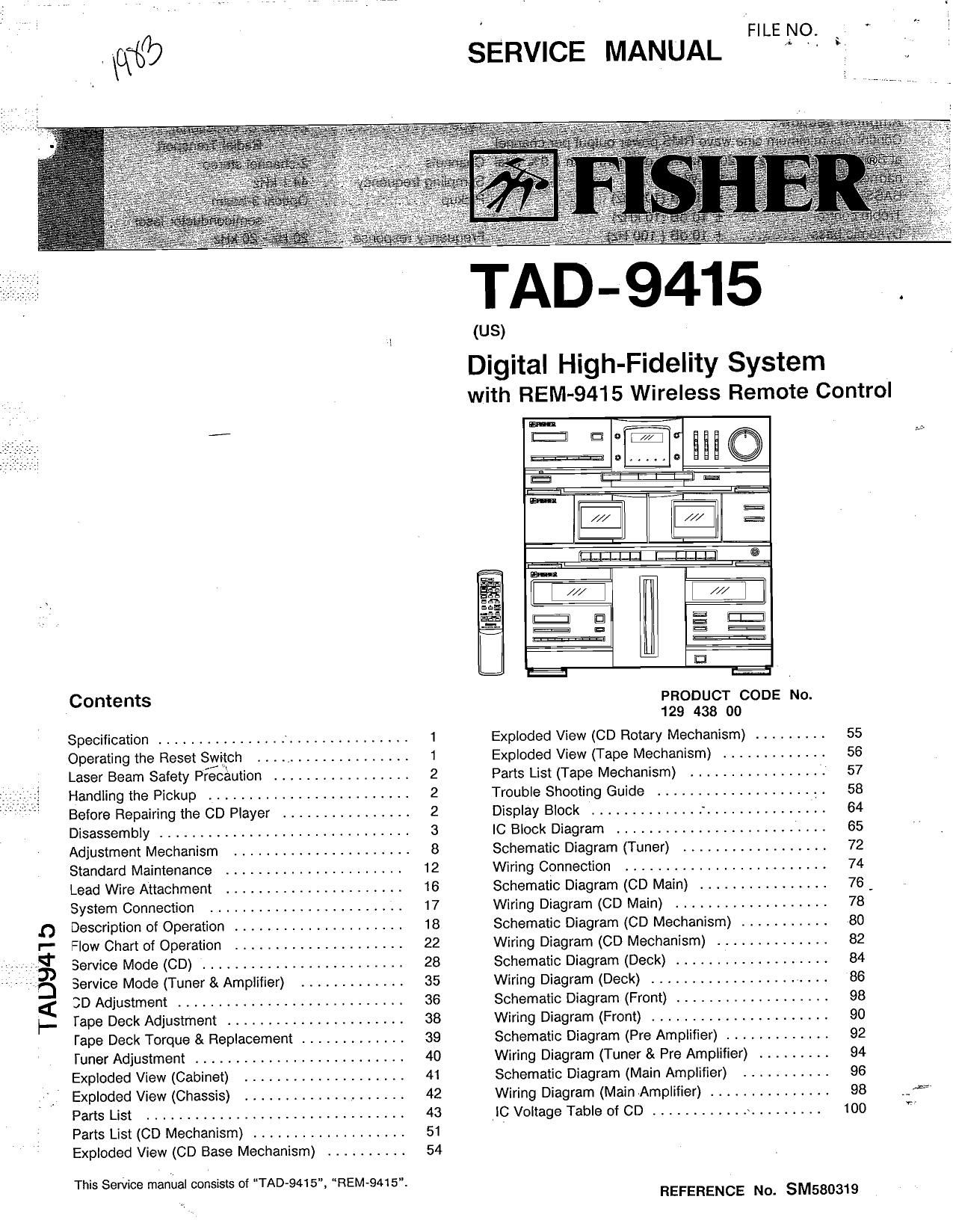 Fisher TAD 9415 Service Manual