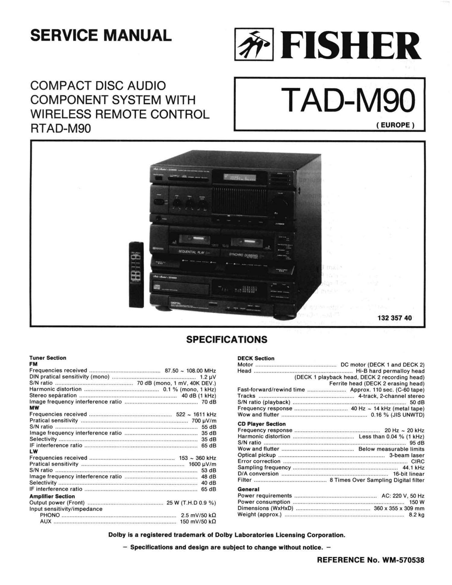 Fisher TAD M90 Schematic