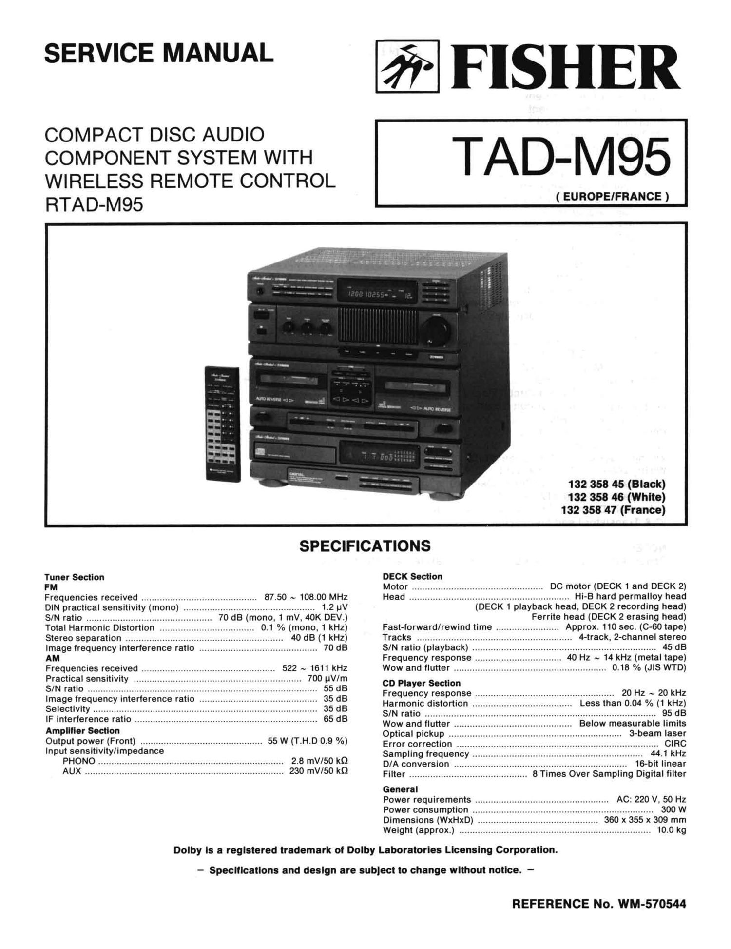 Fisher TAD M95 Schematic