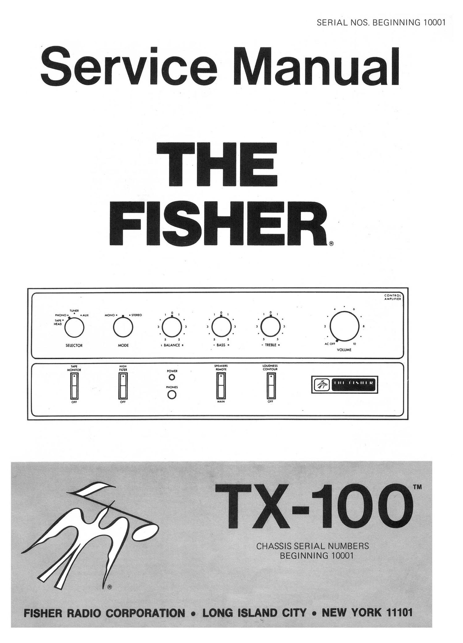 Fisher TX 100 Service Manual