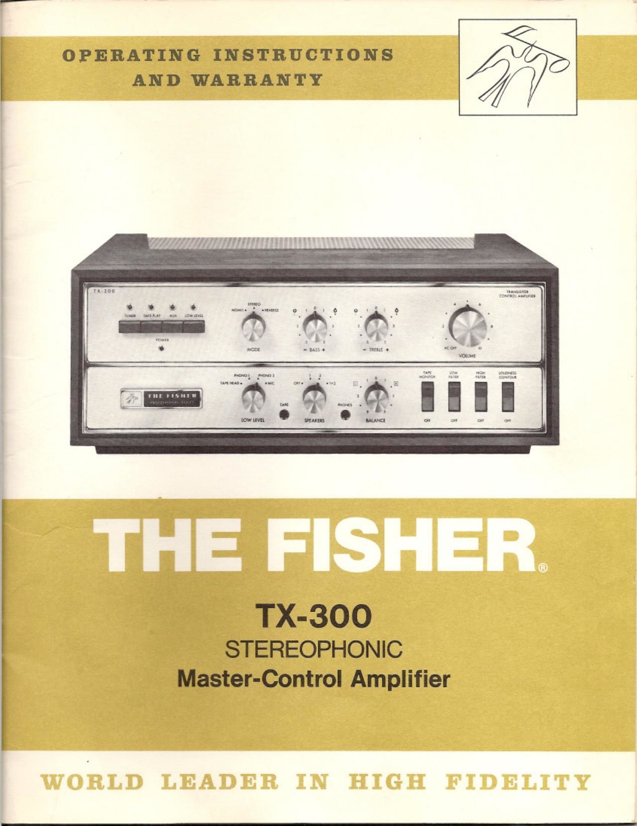 Fisher TX 300 Owners Manual