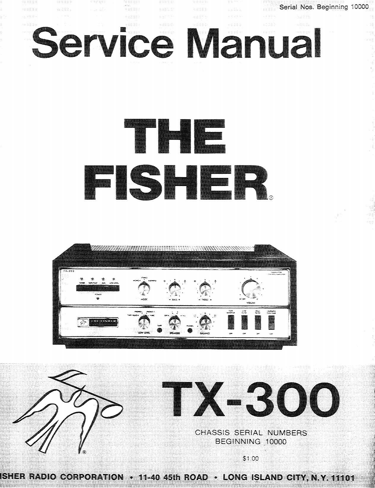 Fisher TX 300 Service Manual