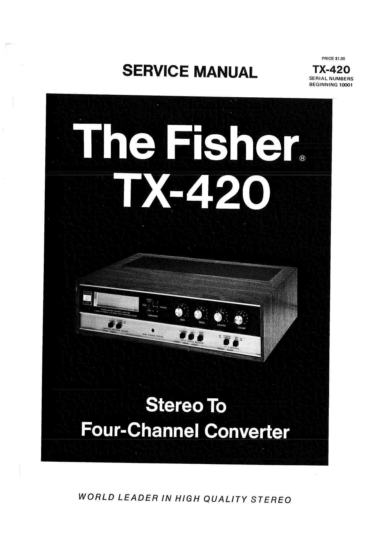 Fisher TX 420 Service Manual
