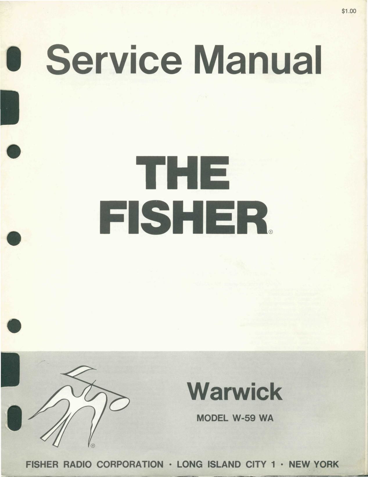 Fisher WARWICK W 59 WA Service Manual