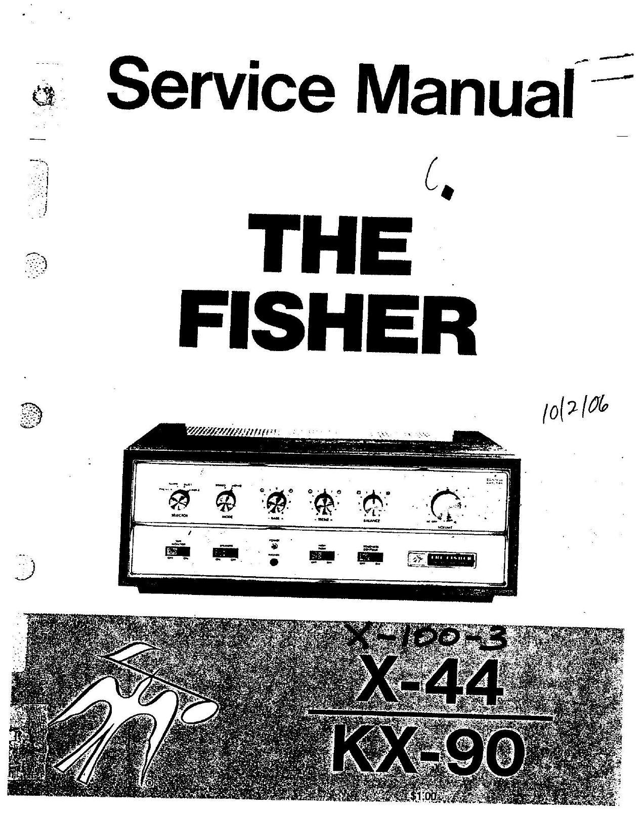 Fisher X 100 3 Owners Manual