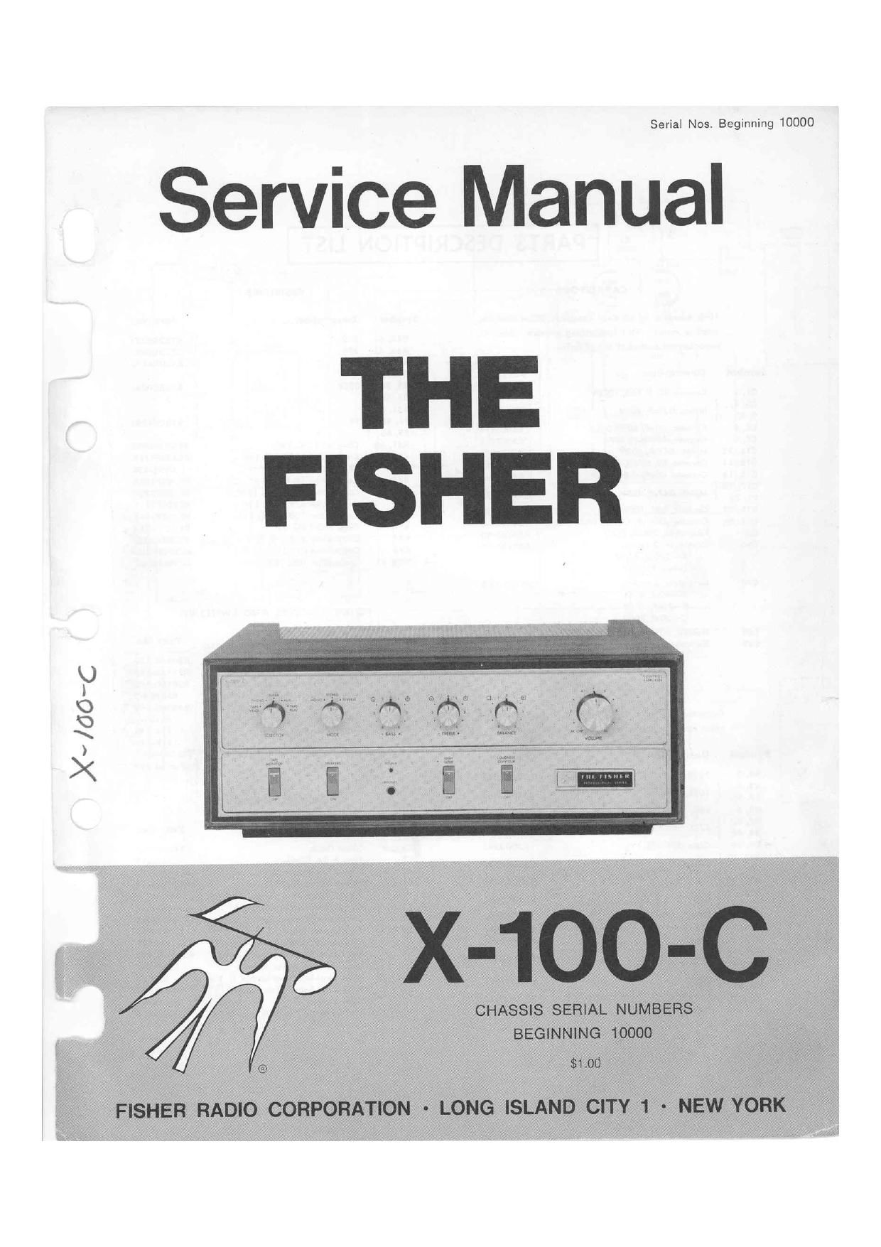 Fisher X 100 C Service Manual