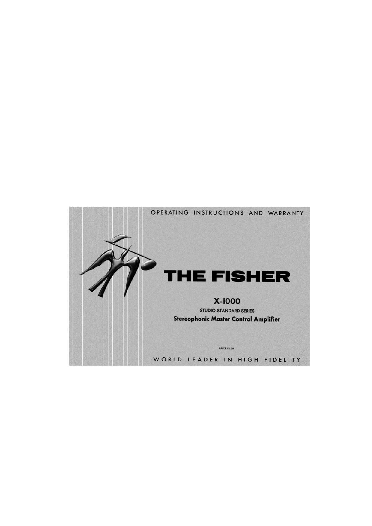 Fisher X 1000 Owners Manual