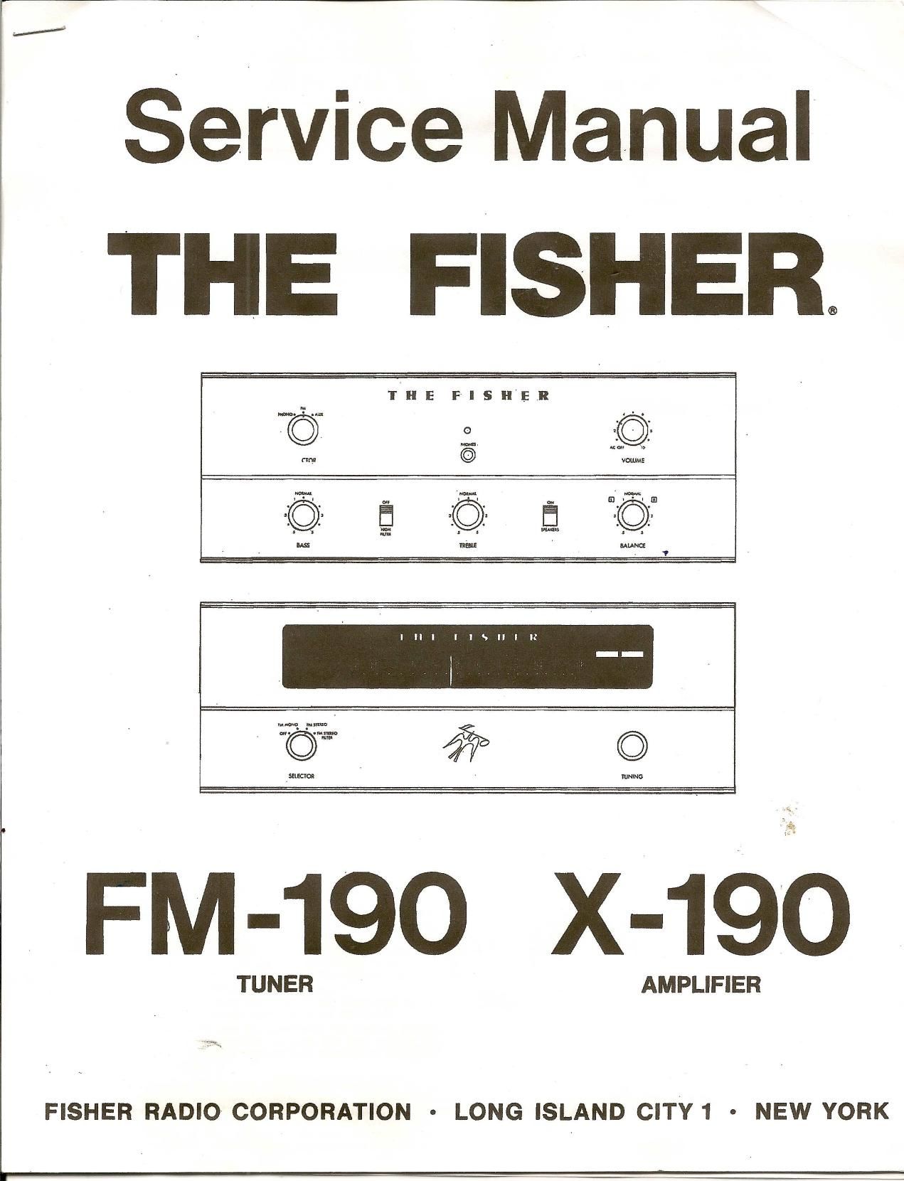 Fisher X 190 Service Manual