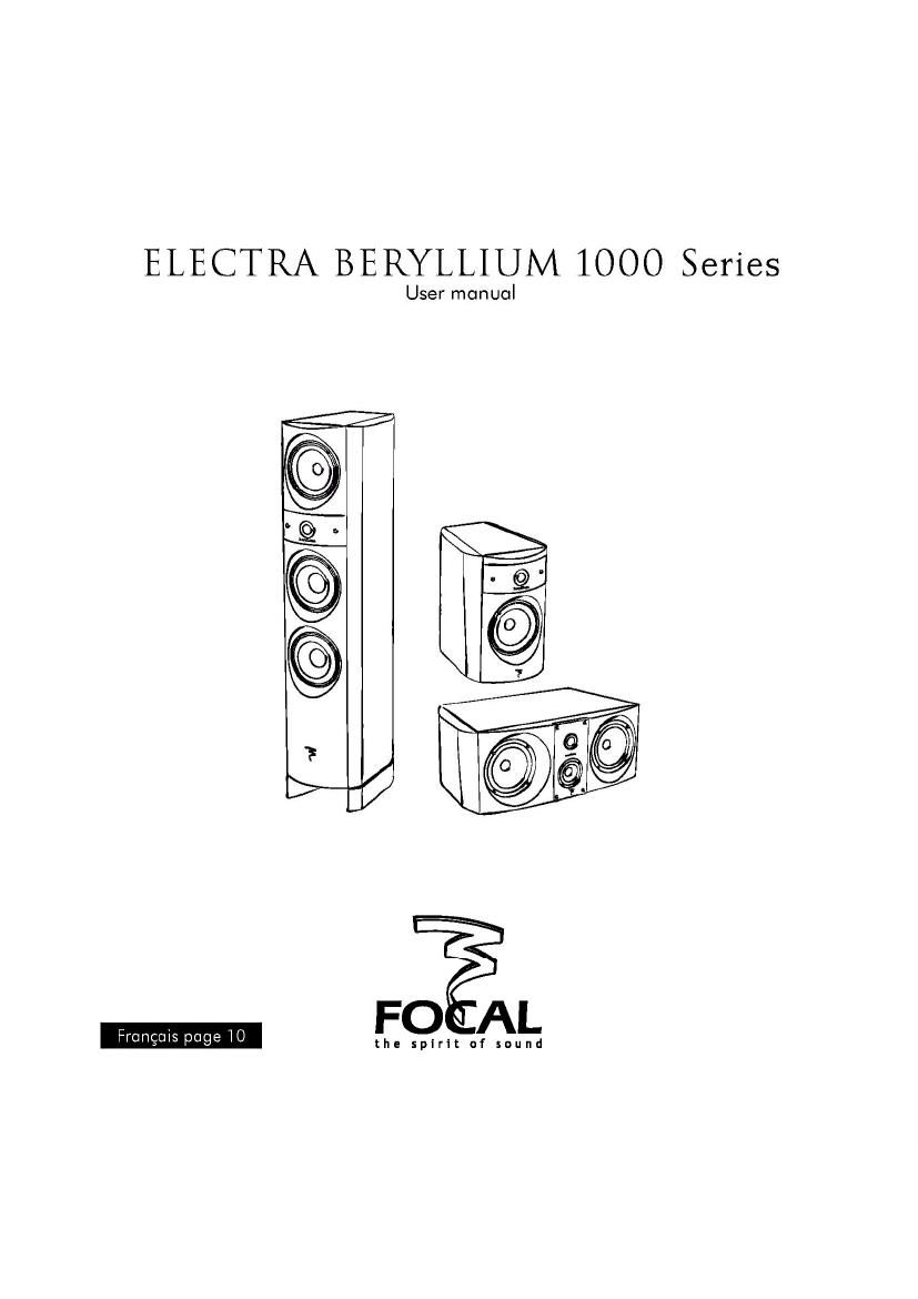 Focal Electra CC 1000 Be User Manual
