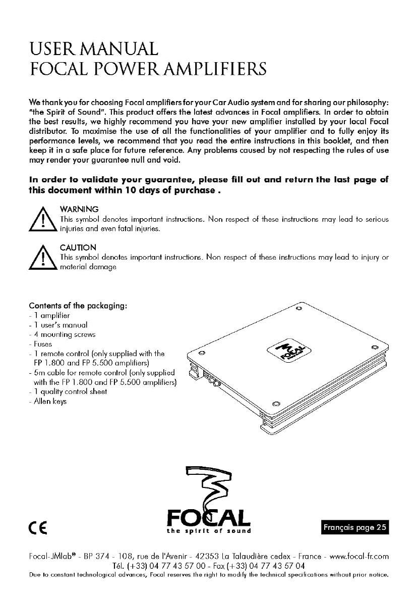 Focal Power 1.800 User Manual