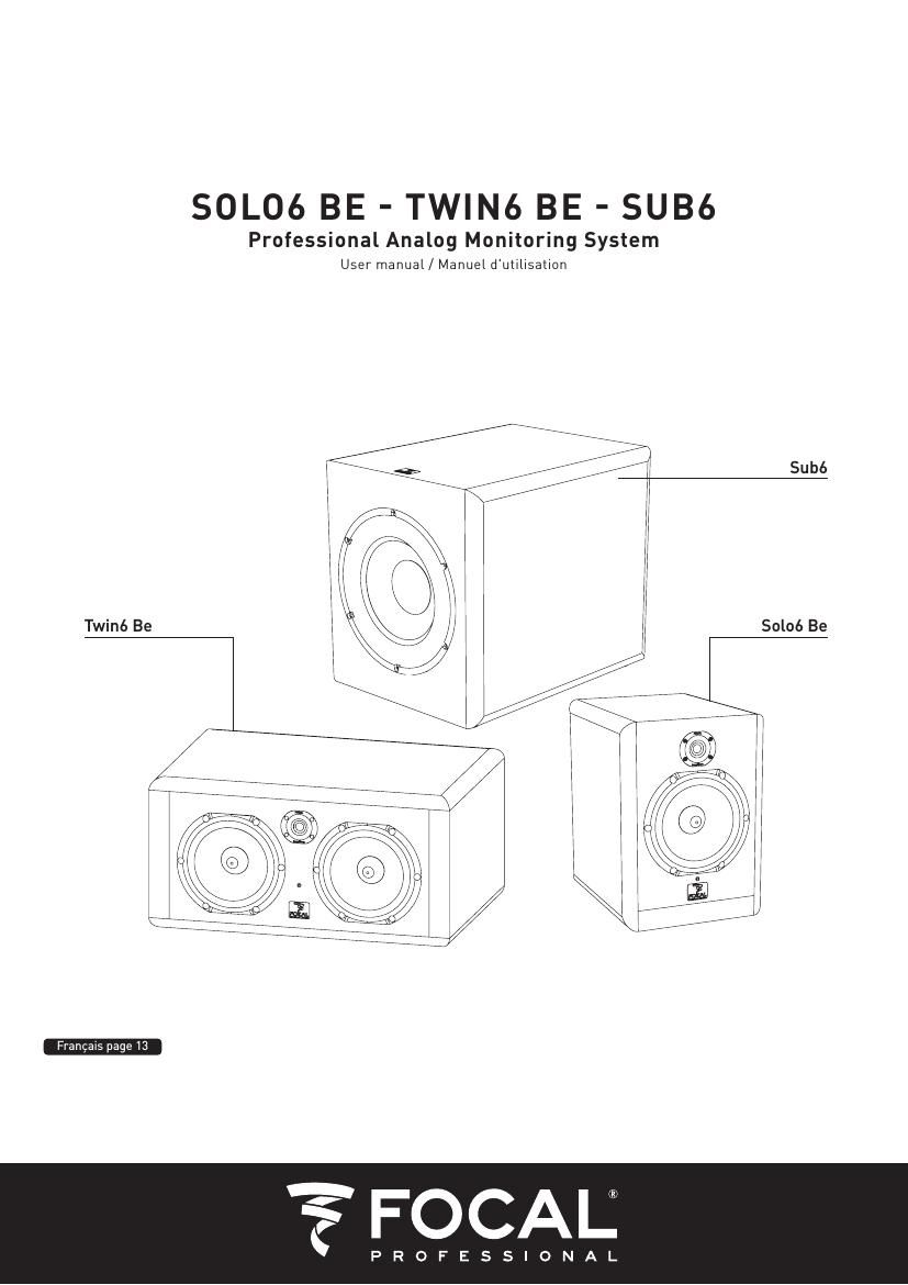 Focal Solo 6 Be User Manual