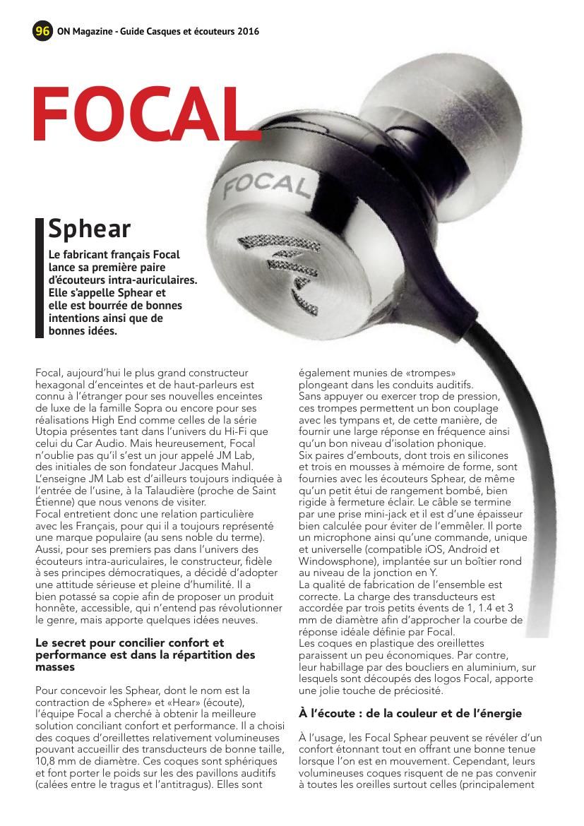 Focal Sphear Test