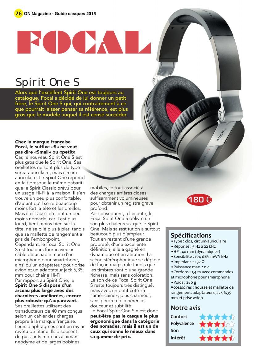 Focal Spirit One S Test