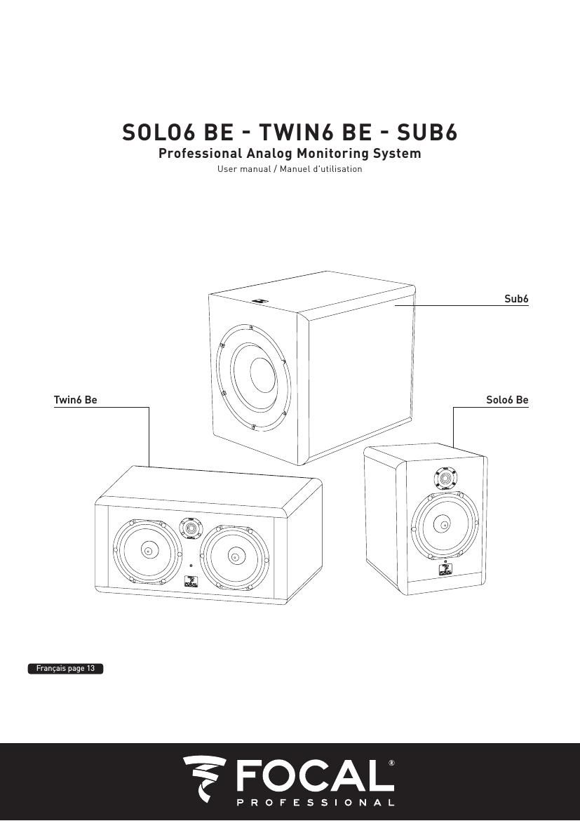 Focal Sub 6 Be User Manual