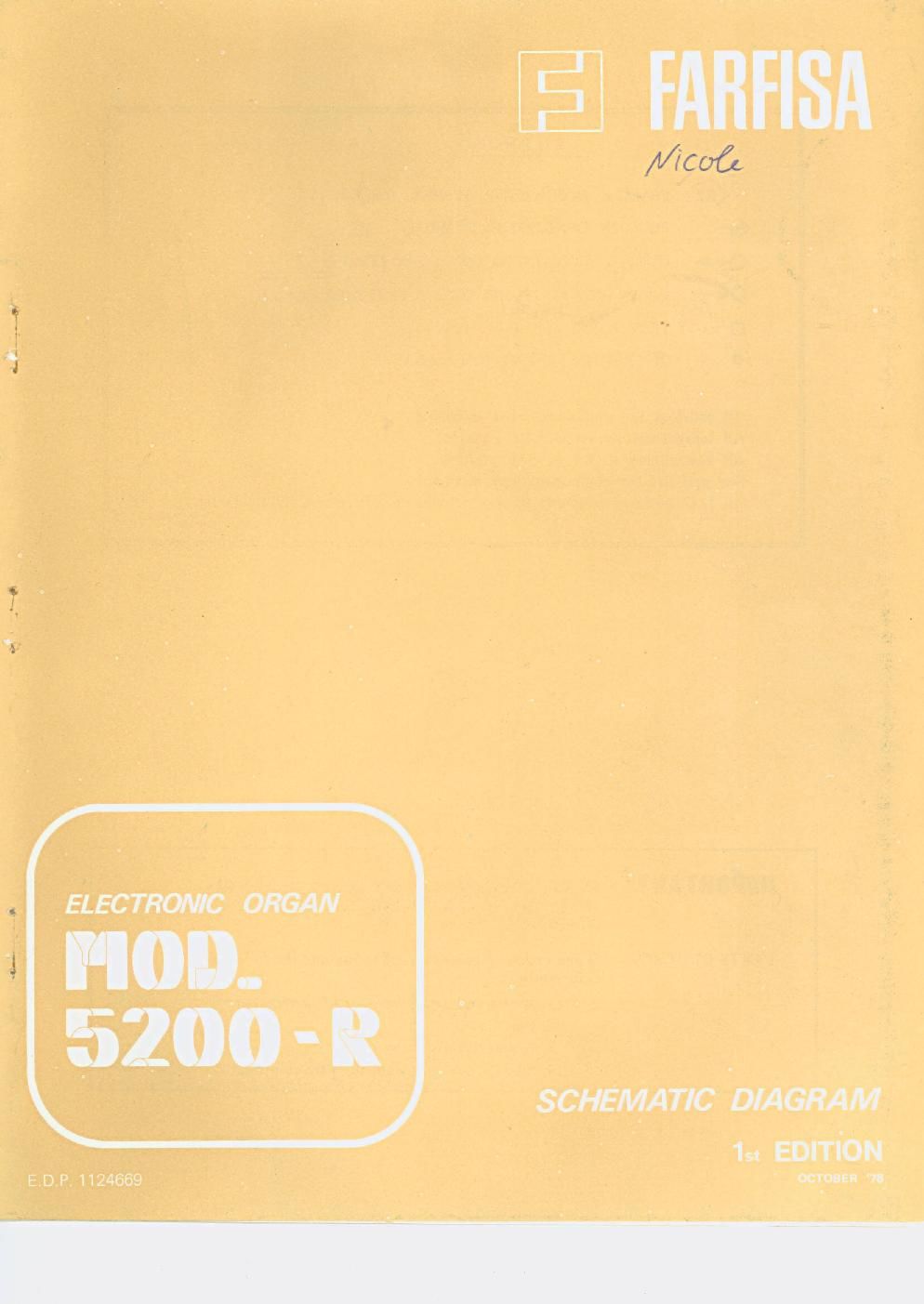 Farfisa 5200 R Service Manual